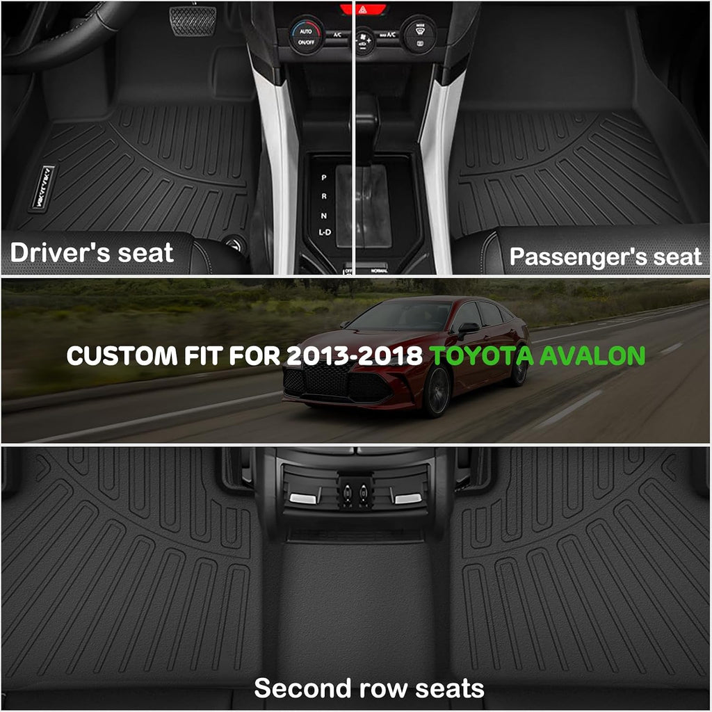 Floor Mats for Toyota Avalon 2013-2018 Upgrade Trunk Mat All Weather TPE Floor Liners Fit for Toyota Avalon 1st & 2nd Row and Cargo Liner Anti-Slip Full Set Car Mats