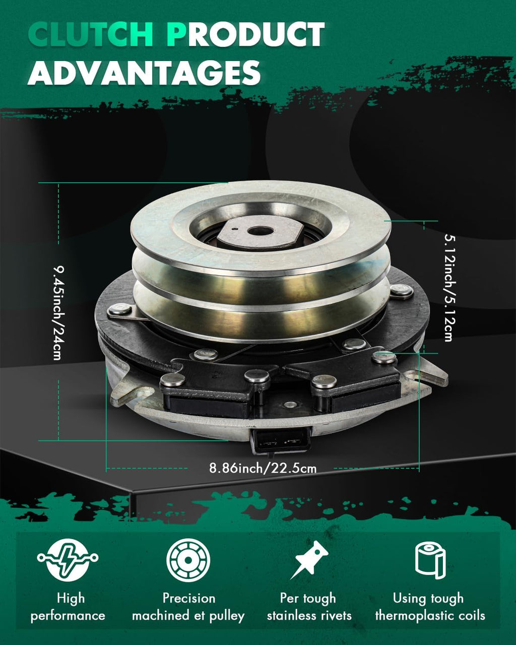 Electric PTO Clutch SCITOO 5218-1 Electric PTO Lawn Mower Clutch Compatible for Toro: 104-7756 / for Warner: 5218-1