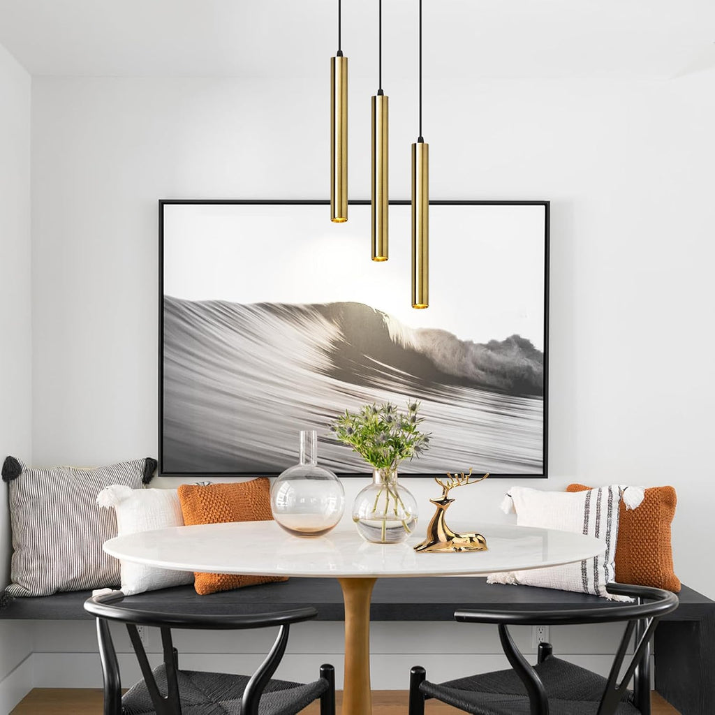 OKELI Modern Pendant Lights 4000K Bronze LED Dimmable Pendant Light Fixtures Pendant Lighting for Kitchen Island,Bar,Bedroom, 15.7inch, 10W, ETL, 3Pack