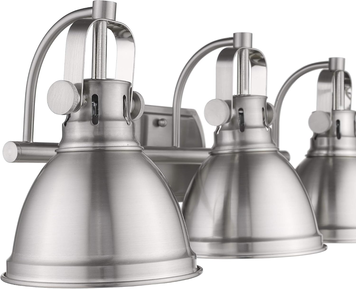 Emliviar 3-Light Bathroom Vanity Light Fixture, Brushed Nickel Finish with Metal Shade, 4054S