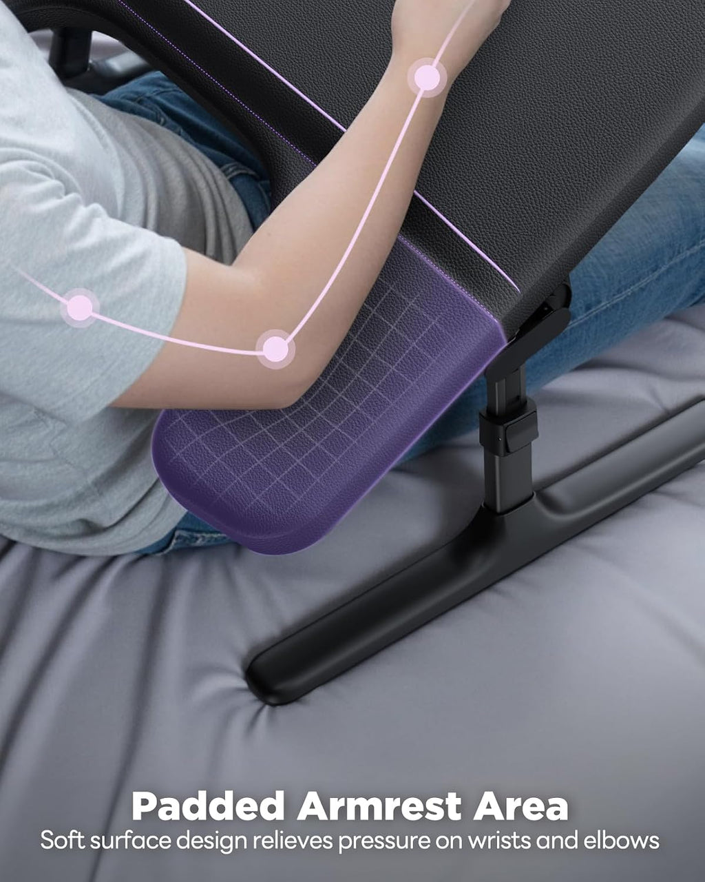SAIJI Laptop Lap Desk for Bed & Couch, Adjustable Height & Angle Bed Desk with Soft Armrest for Adults, Ergo Curve Folding Bed Table for Working, Reading and Gaming, Laptop Desk for Bed (Black)