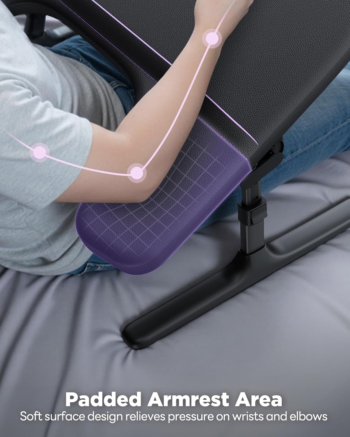 SAIJI Laptop Lap Desk for Bed & Couch, Adjustable Height & Angle Bed Desk with Soft Armrest for Adults, Ergo Curve Folding Bed Table for Working, Reading and Gaming, Laptop Desk for Bed (Black)