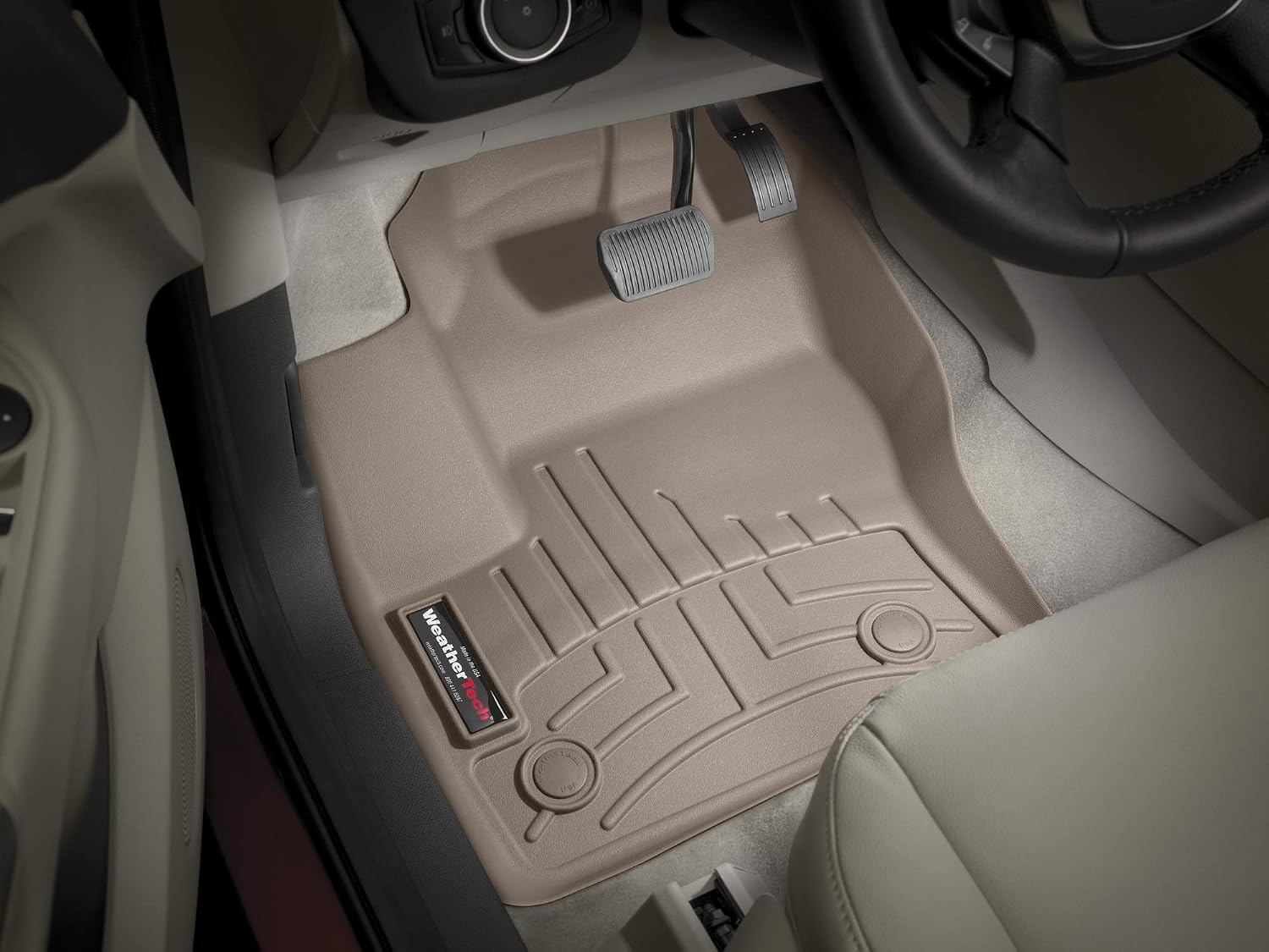 WeatherTech Custom Fit FloorLiners for Ford C-Max, Escape, MKC - 1st Row (454591), Tan