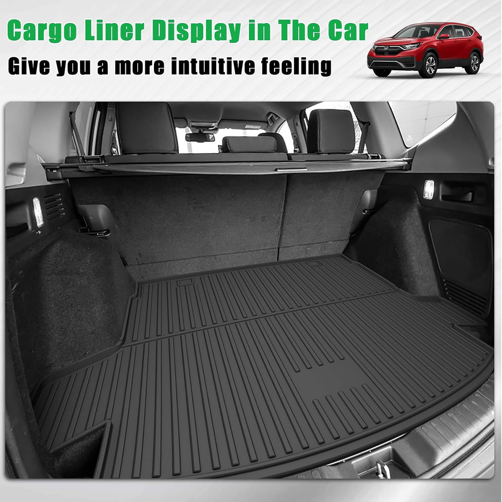 Original 2020-2022 CR-V Hybrid Floor Mats & Cargo Liner for Honda CRV Hybrid - Custom Fit TPE Floor Mats with Trunk Mat - All Weather Rubber Car Mats for Honda CR-V Hybrid 2020-2022