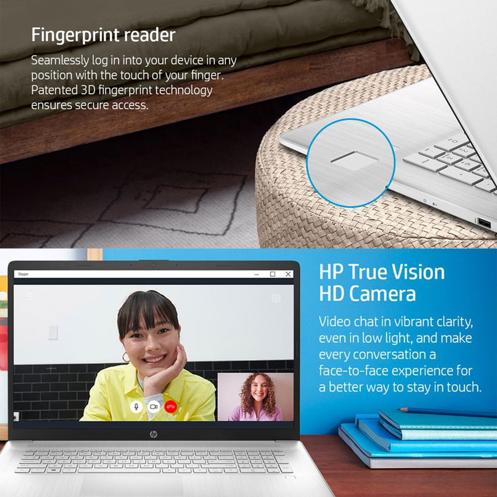HP 2024 New 17 inch Laptop, AMD Ryzen 5 5500U 6-Cores Processor(Beat i7-1250U), 17' FHD (1080p) IPS Display, 16GB RAM, 1TB SSD, Fingerprint Reader, Windows 11 Pro, w/WOWPC Recovery USB