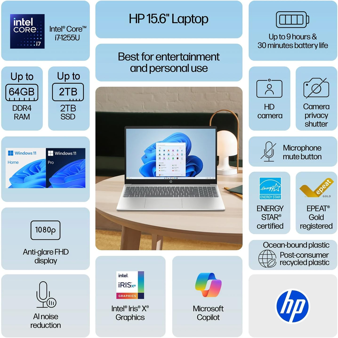 HP New 2025/2026 Edition Pavilion 15.6' FHD Laptop | Intel Core i7-1255U up to 4.7GHz | 24GB RAM - 1TB PCIe SSD | Webcam | Long Battery Life | Business & Academic | Windows 11