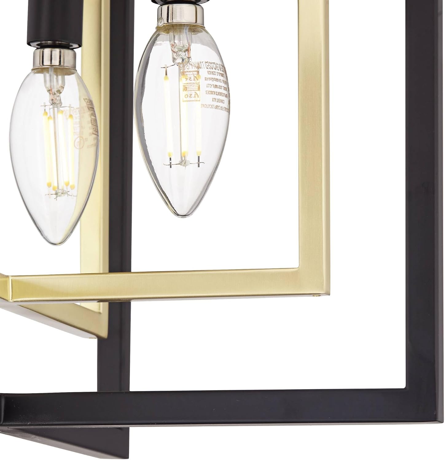 Possini Euro Design Nima Modern Glam Ceiling Light Semi Flush-Mount Fixture Black Gold 13' 4-Light Open Metal Frame for Bedroom Kitchen Living Family Room Hallway Dining Bathroom House Decor