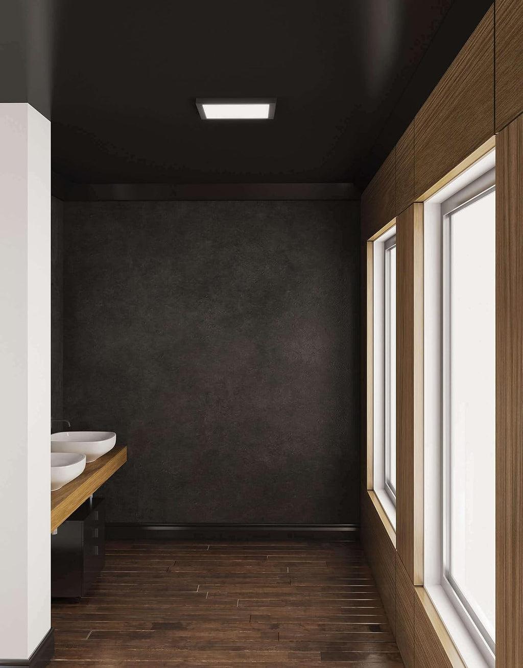 DALS Lighting 10 Inch Square Indoor/Outdoor LED Flush Mount (Black)