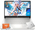 HP 2025 New 14 Inch Laptop for Student Business, Intel N150 CPU(Beats N4120), 16GB RAM, 384GB Storage(128GB UFS+256GB MSD), Wi-Fi 6, Copilot AI, 1 Year Microsoft 365, Windows 11 Pro, w/Accessories