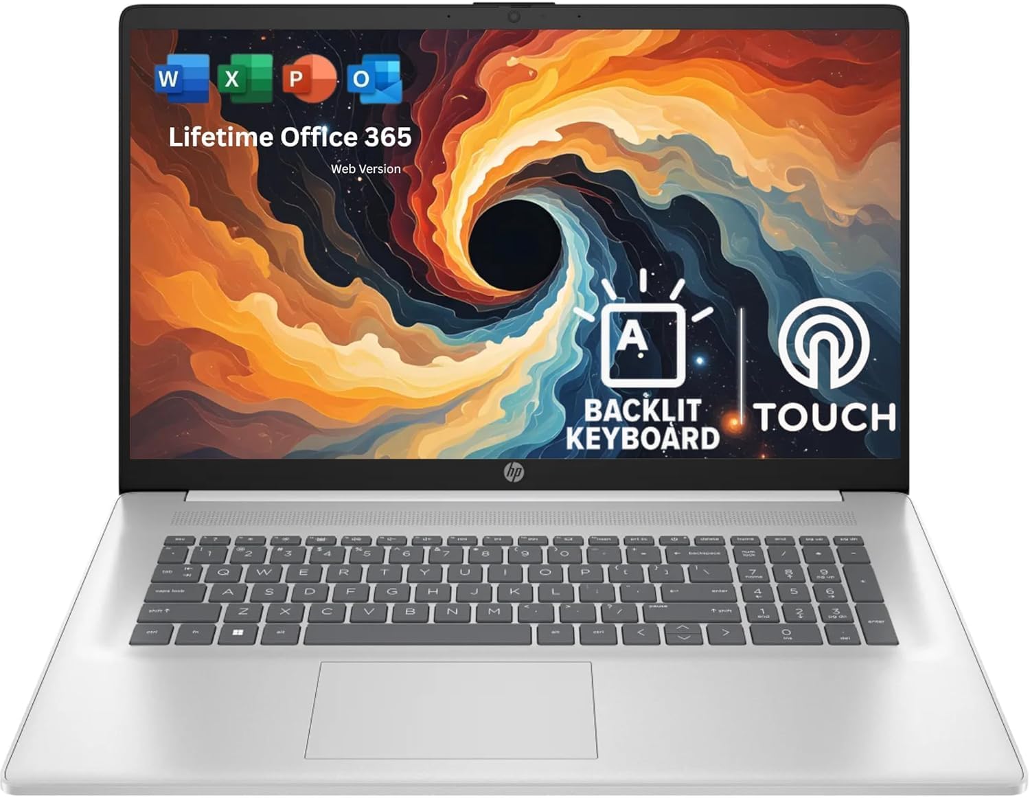 HP 17.3' Touchscreen Laptop with Office 365 for The Web • Backlit Keyboard • AMD Ryzen 5 7530U(Outperforms Intel i7-1355U) • 32GB RAM, 1TB SSD • Win11