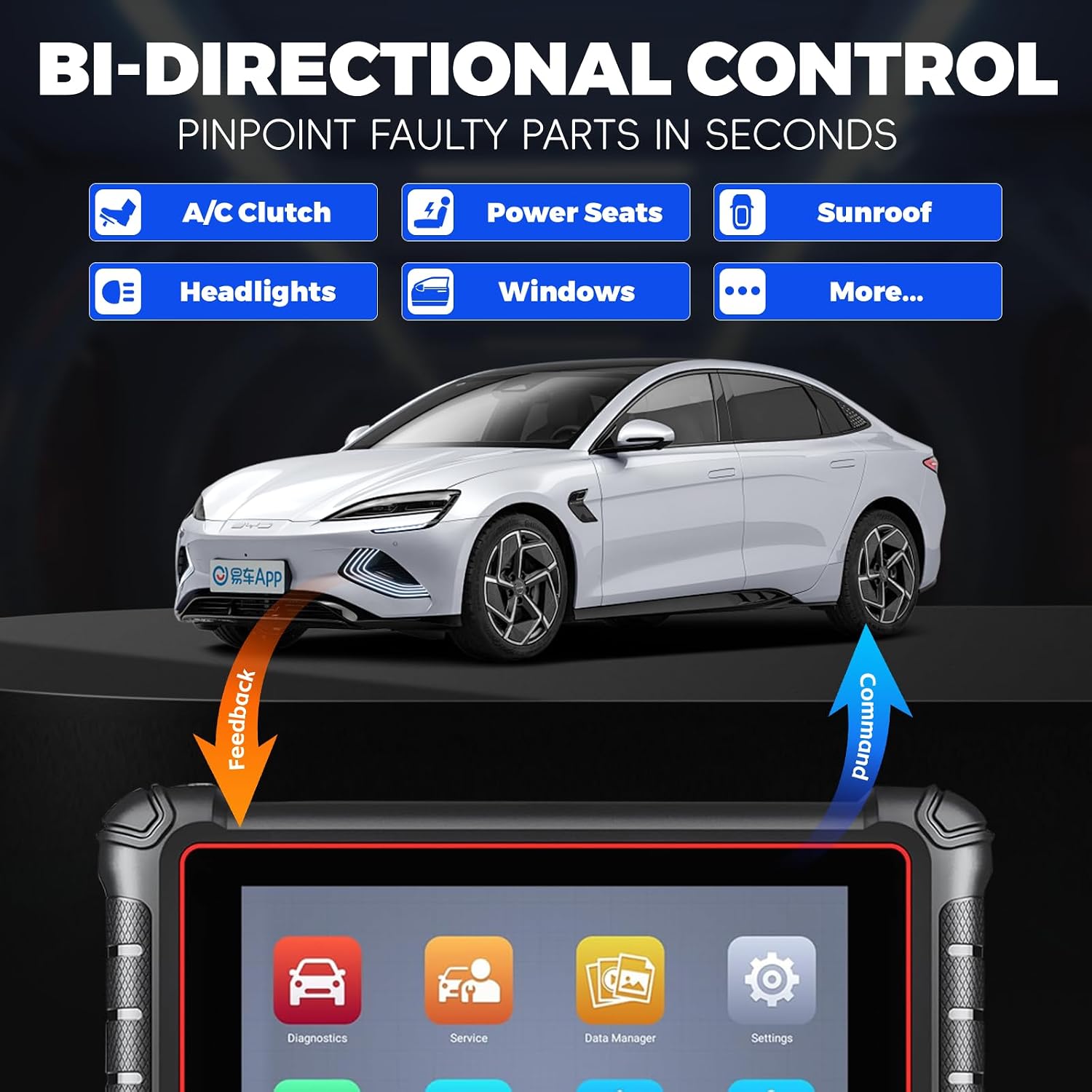 Autel Scanner MaxiCOM MK900, OE All-System OBD2 Scanner & Bidirectional Tool, 8in Up of MK808S MK808BT MX808S MK808Z, 3000+ Active Tests, 40+ Service, CAN-FD&DOIP, Smart Auto VI-N, FCA Auto Auth 11OS