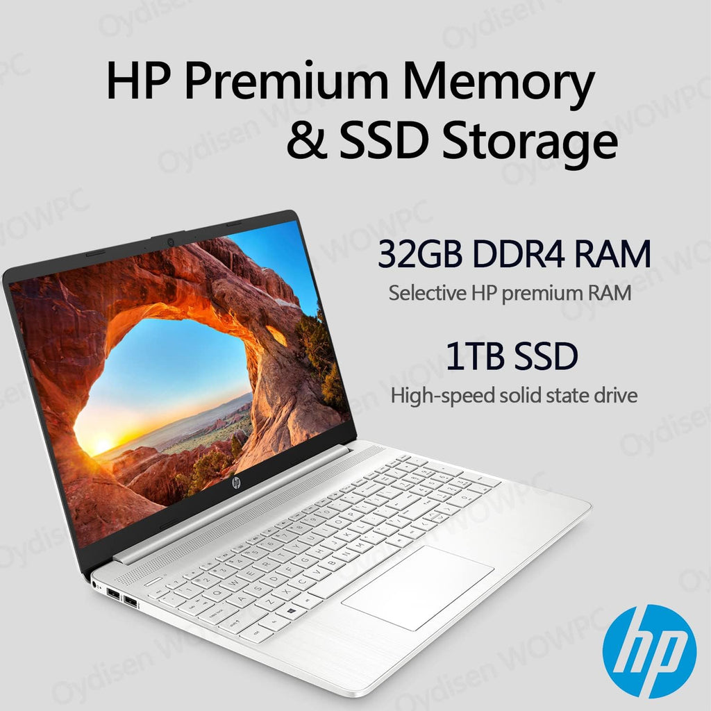 HP 15.6 inch Laptop, Intel Core i5-1135G7 Processor, 15.6' FHD Anti-Glare LED Display, HDMI, Wi-Fi and Bluetooth, Lightweight Design, Fast Charge, Windows 11 Home (32GB RAM | 1TB SSD)