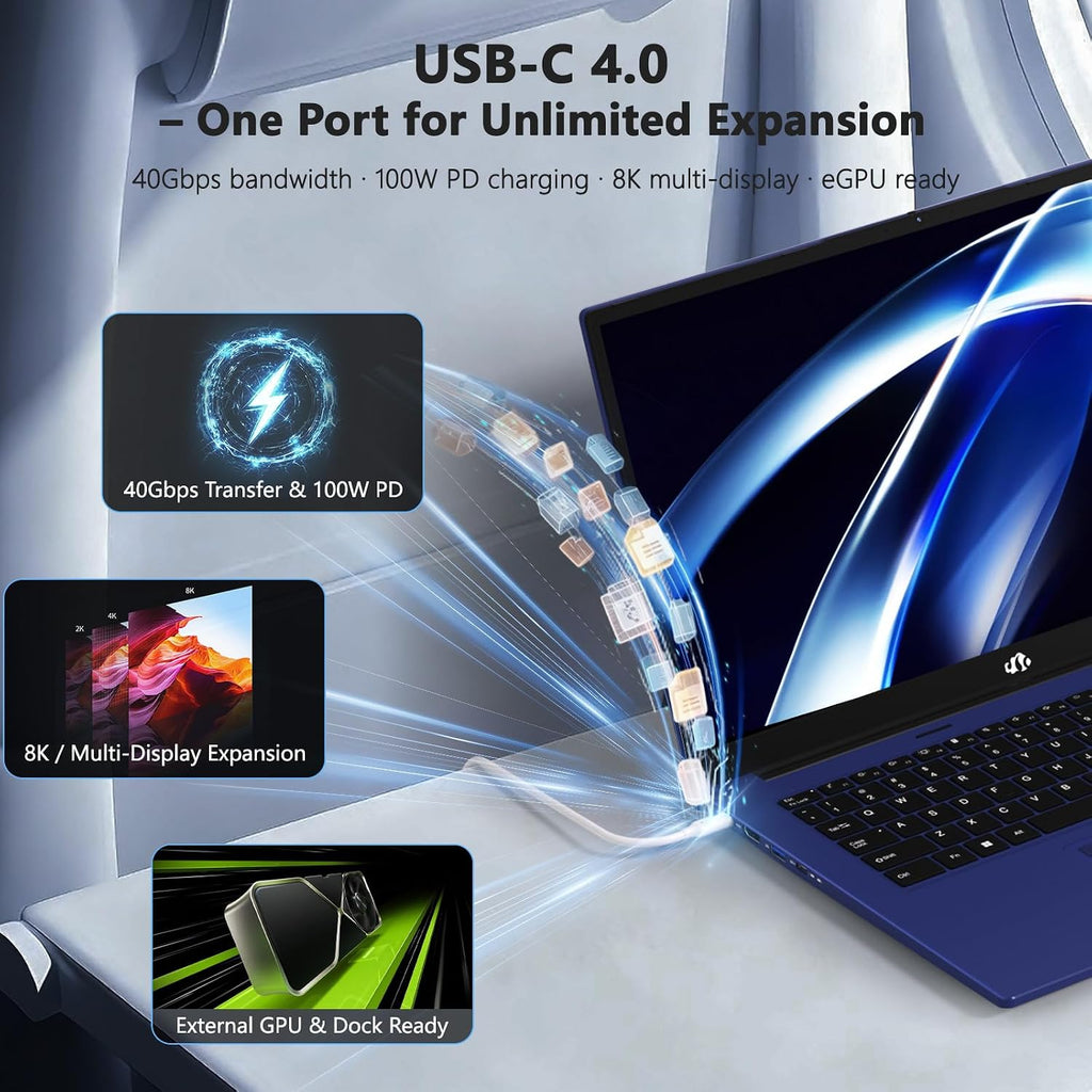 NIMO 17.3' AI Laptop, AMD Ryzen AI 9 HX 370(50 Tops NPU), Radeon 890M, 64GB DDR5 RAM 4TB SSD, 144Hz, PD 100W USB-C 4.0, Copilot+ PC AI Laptop with Wi-Fi 6E for Working Business Student