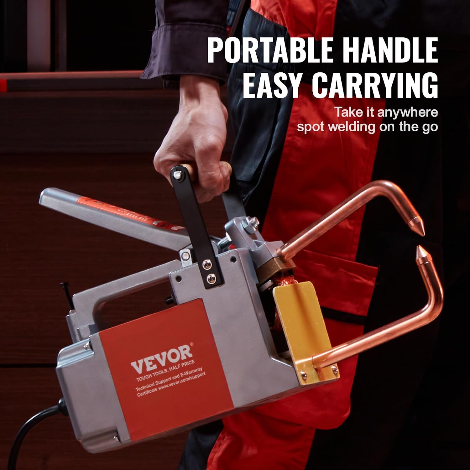 VEVOR Portable Spot Welder, 1/8-inch Spot Welder Machine with 1.5KVA Input Capacity, Handheld Welding Tip Gun, Metal Sheet Spot Welding Machine