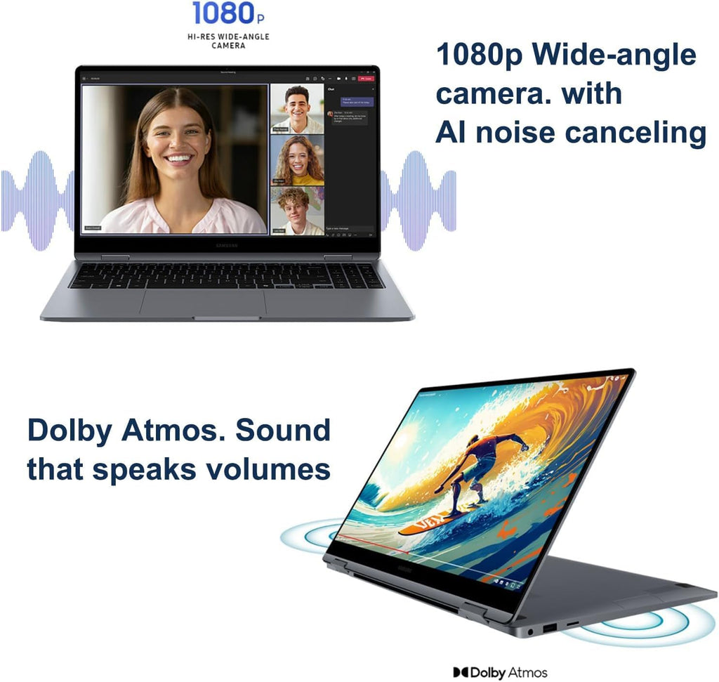 Samsung Galaxy Book4 360 2 in 1 Touchscreen Laptop (Intel Core i7 150U (> i7-1355U), 16GB DDR5, 512GB SSD) 15.6' FHD AMOLED, AI PC for Designer, Creator, Fingerprint, IST Hub, Win 11 Home, NP750QGK