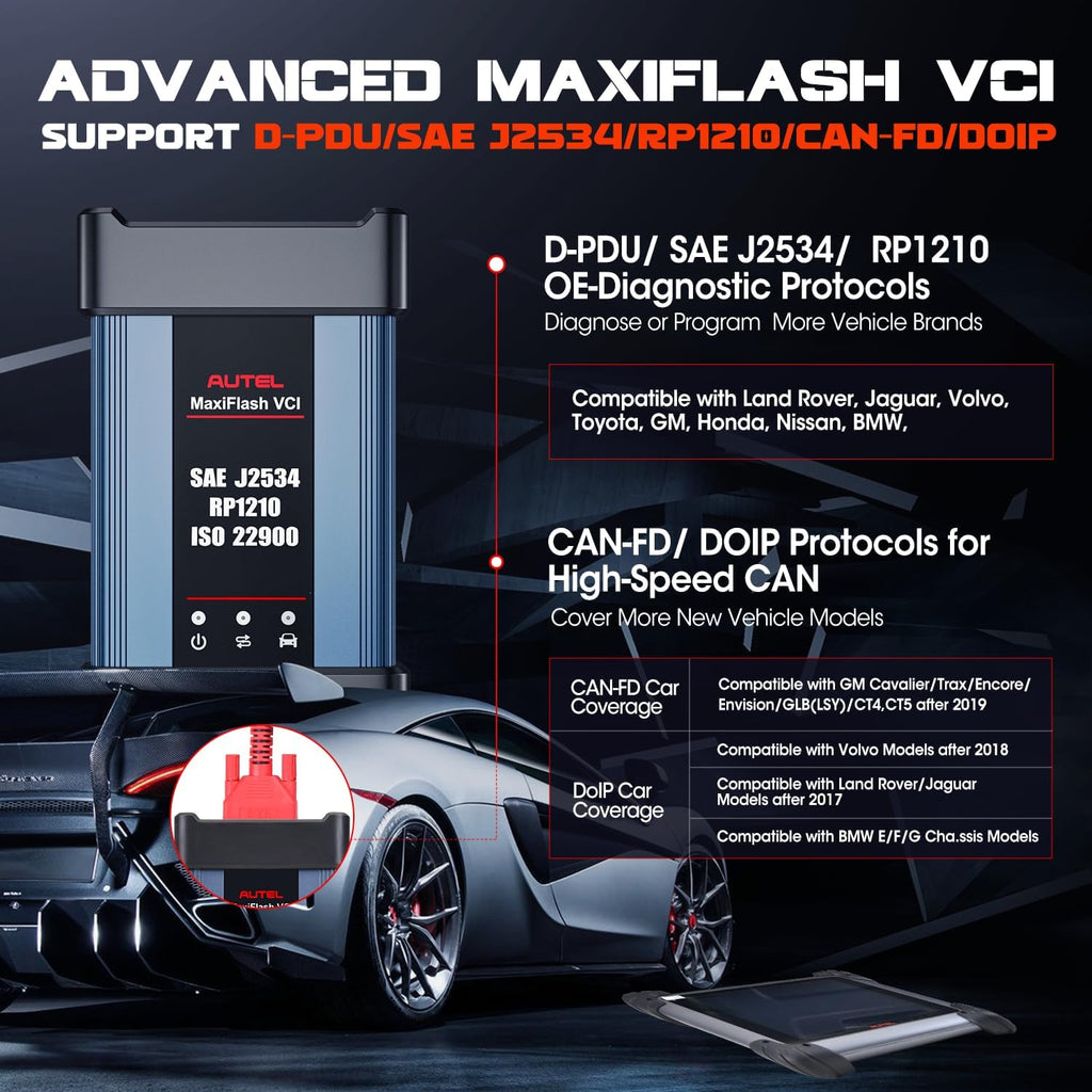 Autel J2534 Pass-Thru Programmer, 2026 MaxiFlash Jbox VCI OEM Programming Diagnostic Tool 2.0V of MaxiFlash Elite, SAE J-2534 CAN FD DoIP D-PDU RP1210, Work with OE Tools & MaxiSYS Elite II PRO MS919
