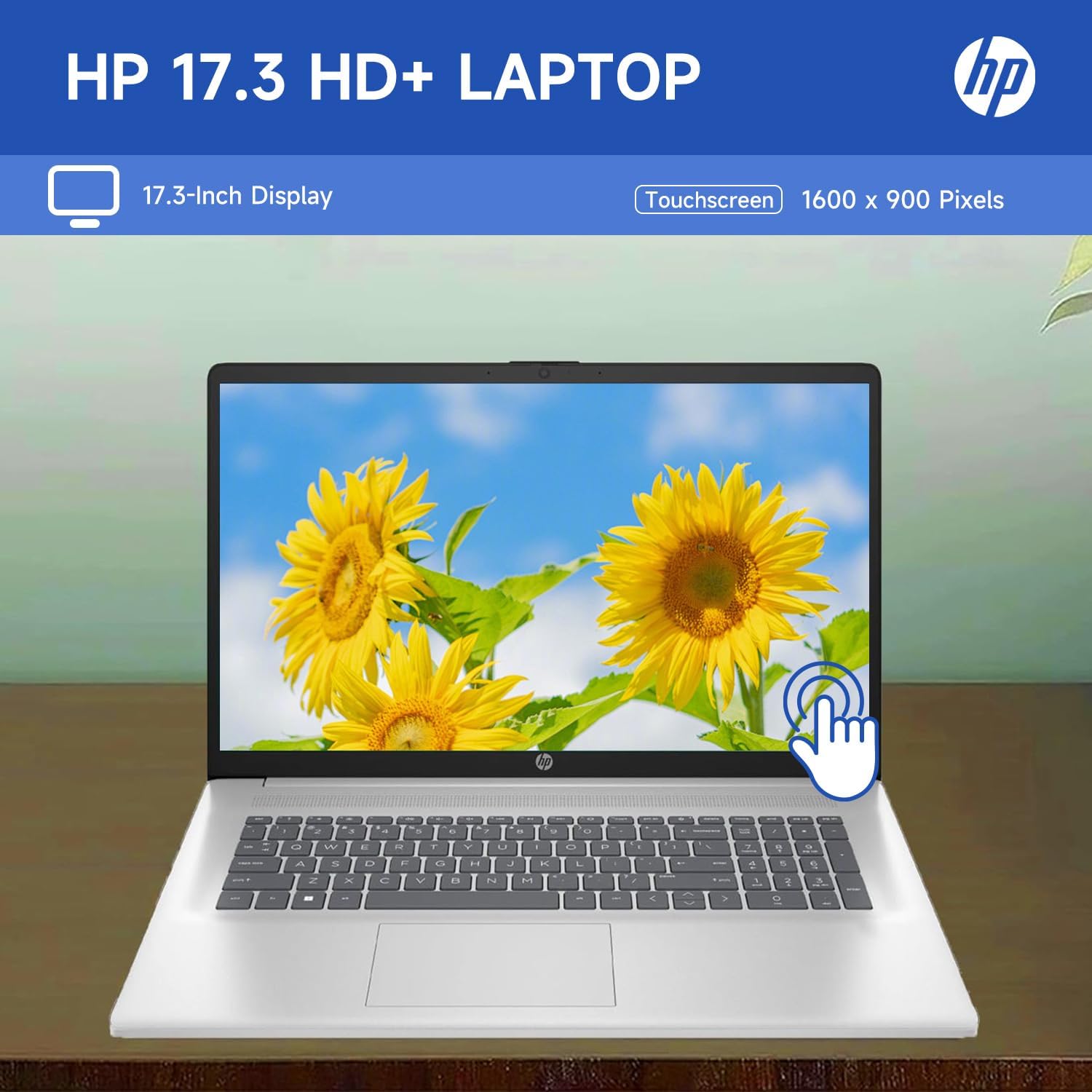 HP 17.3' Touchscreen Laptop for Home, Students, Lifetime Office 365 for The Web, Intel i3 CPU, 16GB RAM, 1TB PCIe + 128GB eMMC SSD, w/Copilot, Webcam Privacy Shutter, Wi-Fi 6, Win11 Home, No Mouse