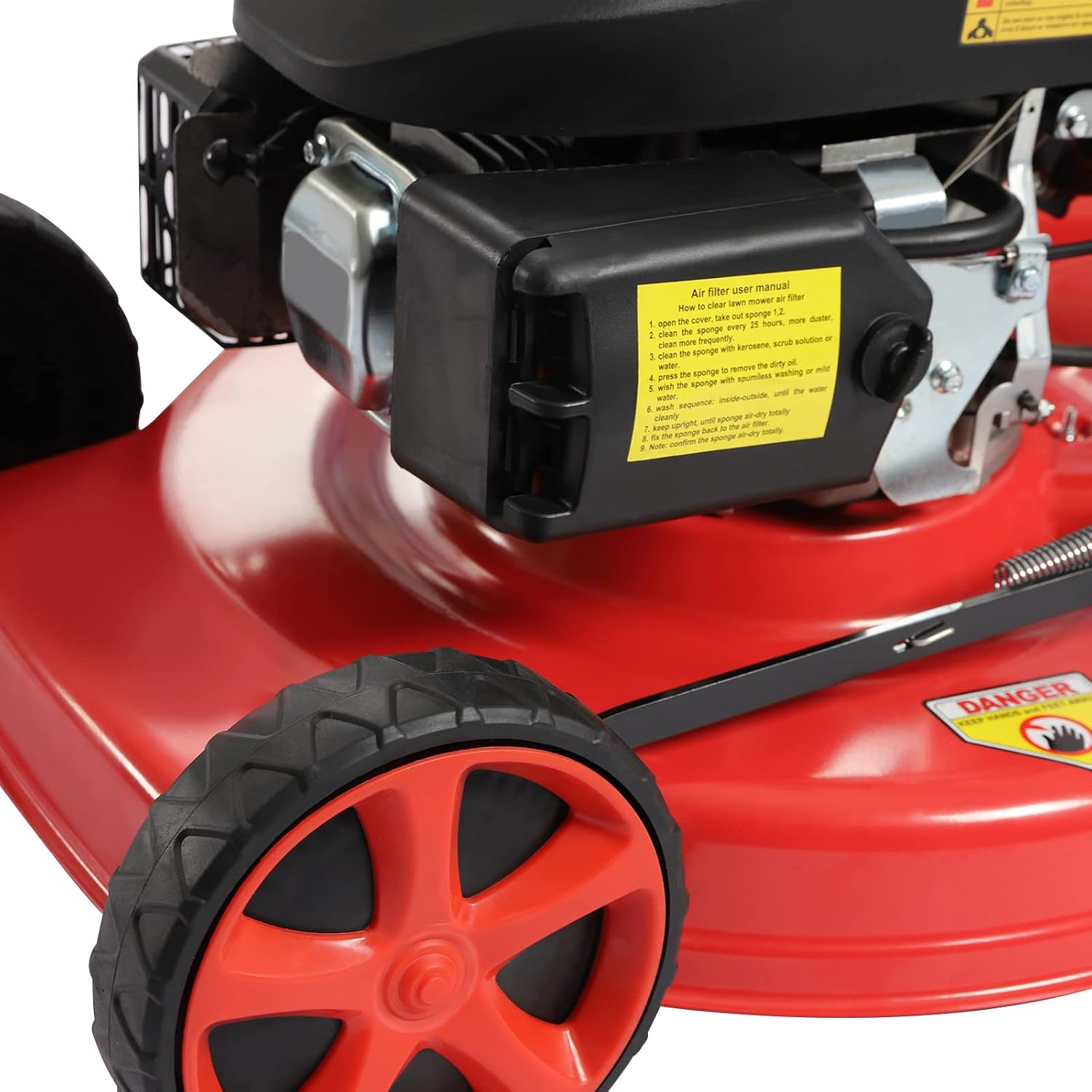Gas Powered Lawn Mower Self Propelled, 3-in-1 w/Bag 20-inch & 173CC Gas Mower, 8 Adjustable Heights, 4-Stroke Engine 6.0HP Gas Lawn Mower for All Lawn Planting Weeding