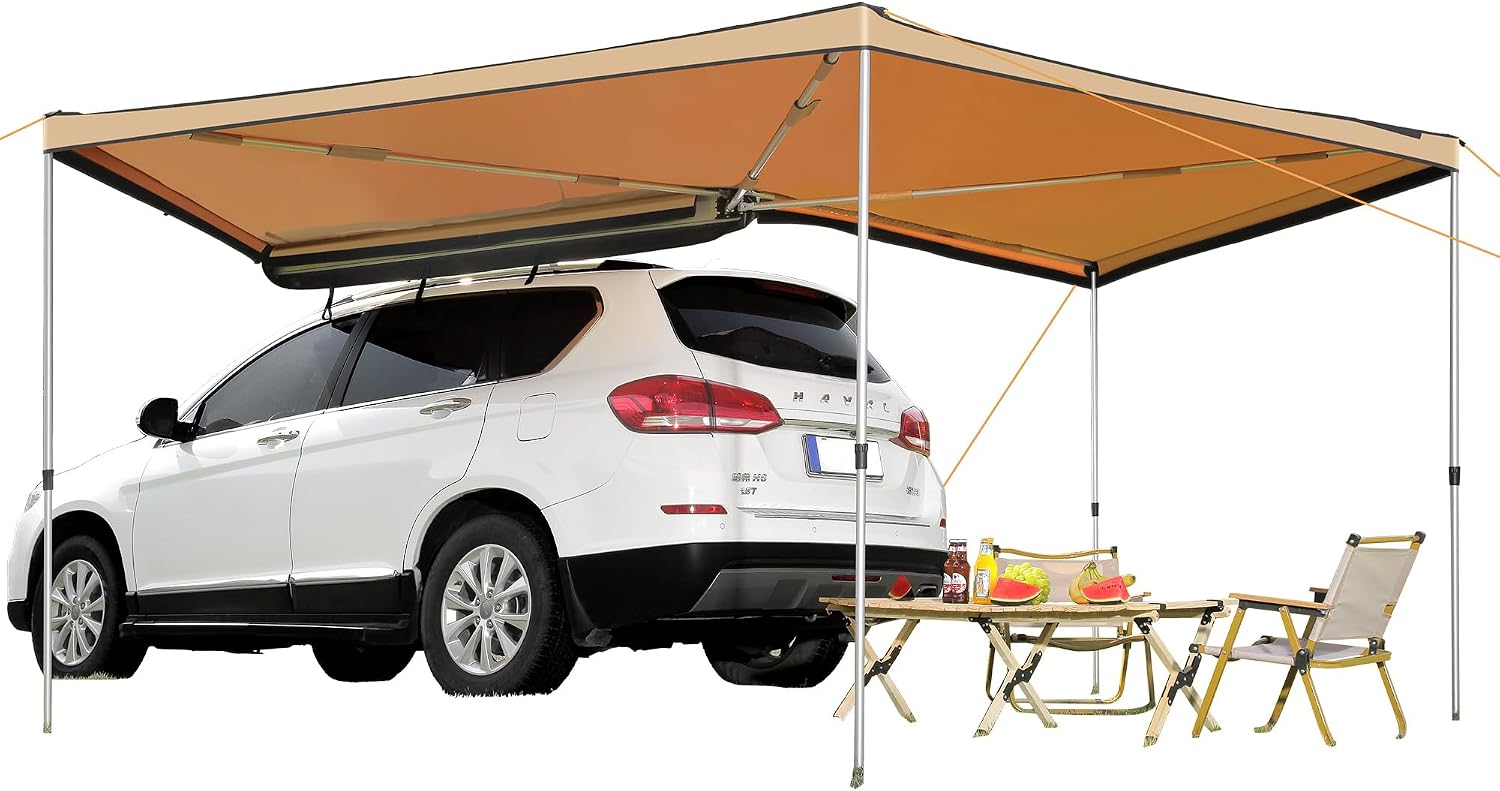 VEVOR 270 Degree Awning, 115 sq.ft Driver Side Vehicle Awning, UV50+ Waterproof Car Side Awnings with Carry Bag, All-Weather Overland Awnings Car Shelter for SUV Van Truck Camping