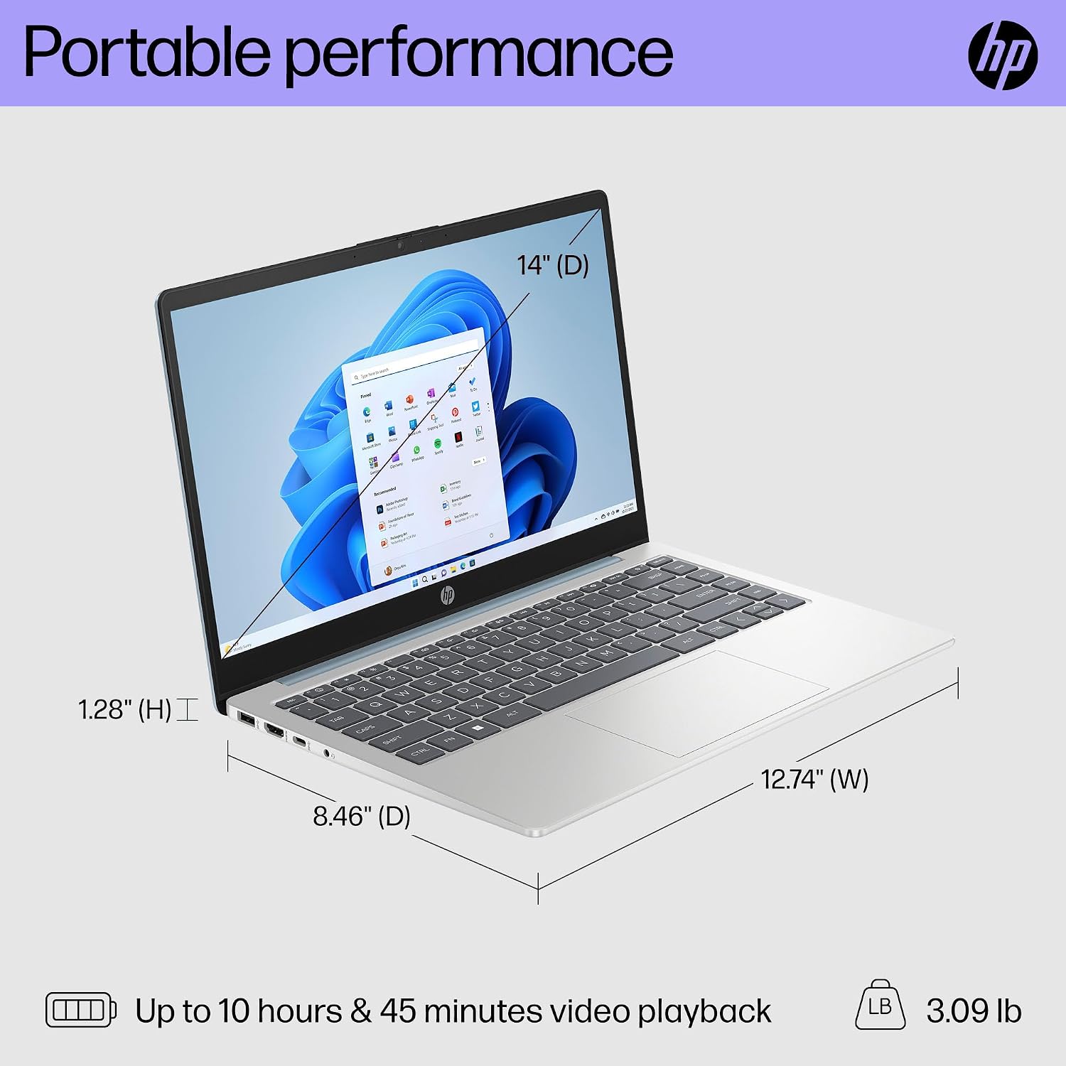 HP 14 Ultrabook Laptop Computer 2025 Premium Lifetime Office 2024, Copilot AI, 8-Core Intel Core i3, 8GB RAM, 756GB Storage (256GB SSD + 500GB Ext), Wi-Fi 6, Long Battery, Win 11 Pro, HubxcelAccessory