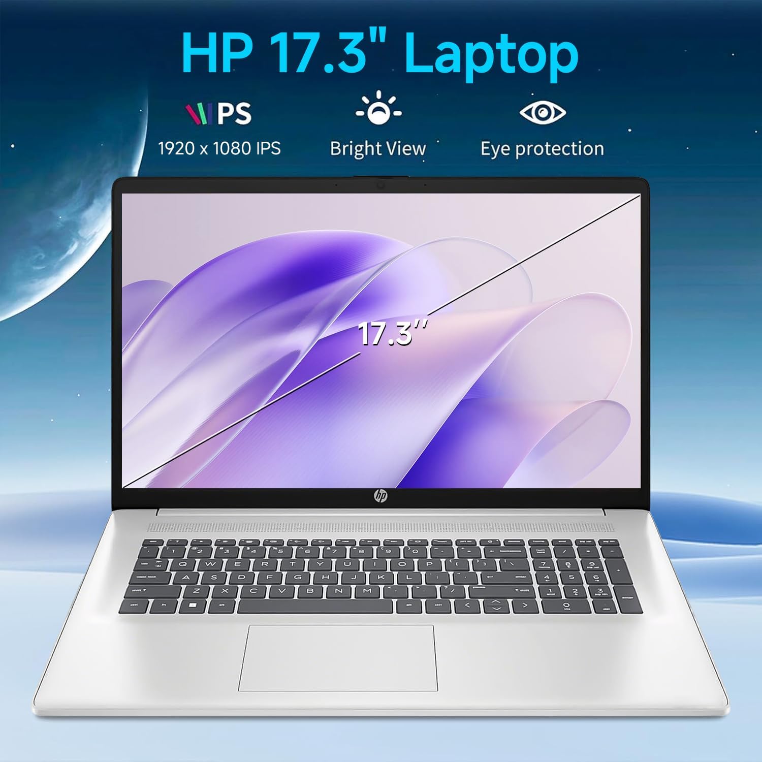 HP 17 Inch Laptop 2025, 17.3' FHD IPS Display, 32 GB RAM, 1 TB SSD, AMD Ryzen 5 7430U, AMD Radeon Graphics, Copilot-AI, Wi-Fi 6, Long Battery Life, Anti-Glare, Windows 11 Pro, w/Accessories