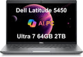 Dell Latitude 5450 Business Laptop (14' FHD, Intel 12-Core Ultra 7 155U, 64GB DDR5 RAM, 2TB SSD), Fingerprint, 1080p IR Webcam, 2x Thunderbolt 4, Ethernet, HDMI, Win 11 Pro, Durable Premium for Work