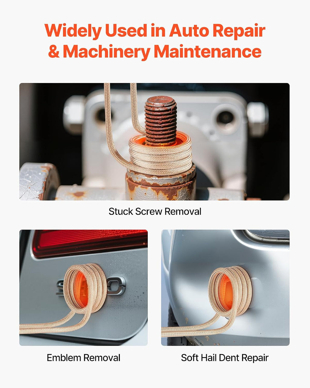 VEVOR Induction Heater Bolt Removal, 1100W 110V Magnetic Induction Heater Kit, Handheld Nut Buster Tool, Mini Heating Machine for Rusty Screw Removing, Car Garage Repairing Tools with 8 Coil and Box