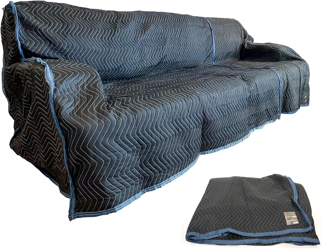 US Cargo Control Quilted Couch Covers 108' x 46' (2-Pack), Sofa and Couch Cover for Moving and Storage, Cotton/Polyester Quilted Furniture Pads for Moving, Storing, and Deliveries, Reusable
