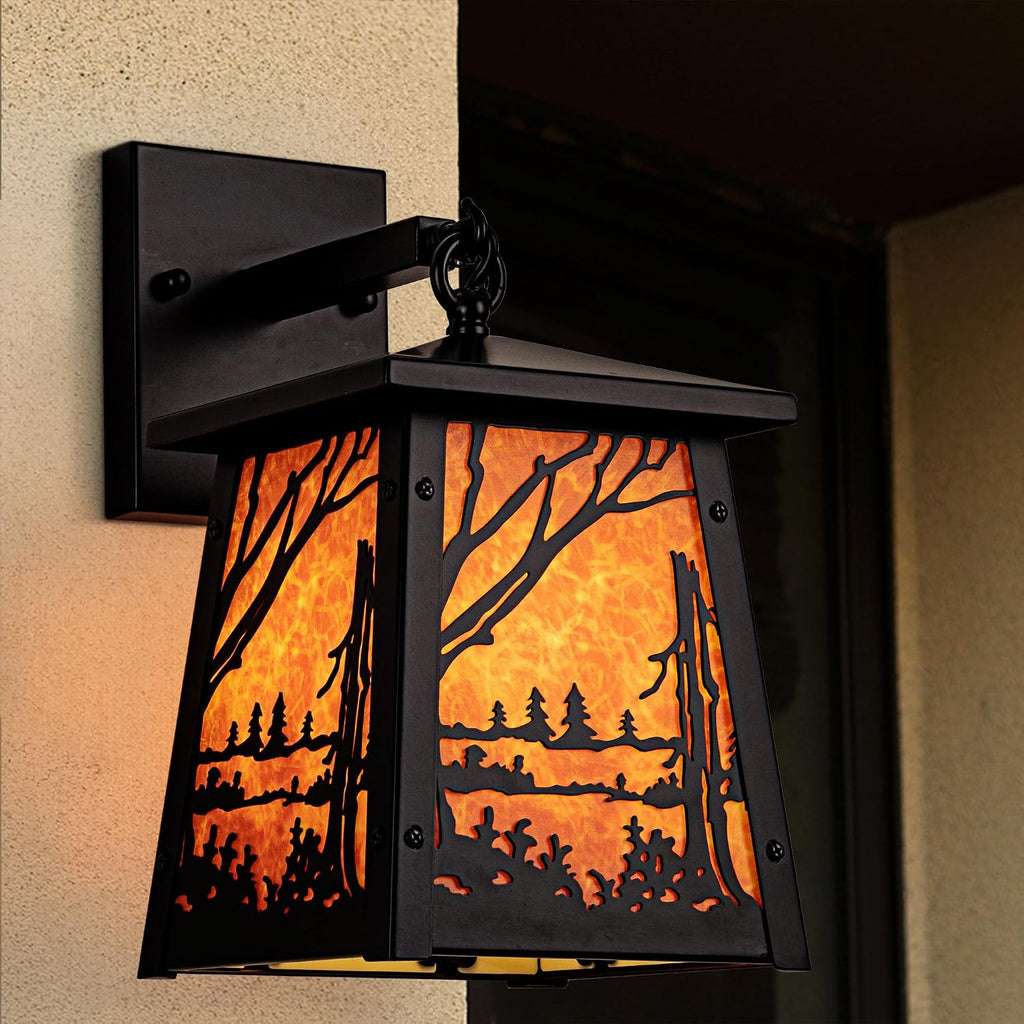 TOCHIC Wall Sconces Set of Two, Rustic Outdoor Wall Lights Black Farmhouse Cabin Wall Sconce Light Fixtures Vintage Exterior Wall Lamps for Patio Porch Garden, Front Door, Hallway, Bathroom, Stairway