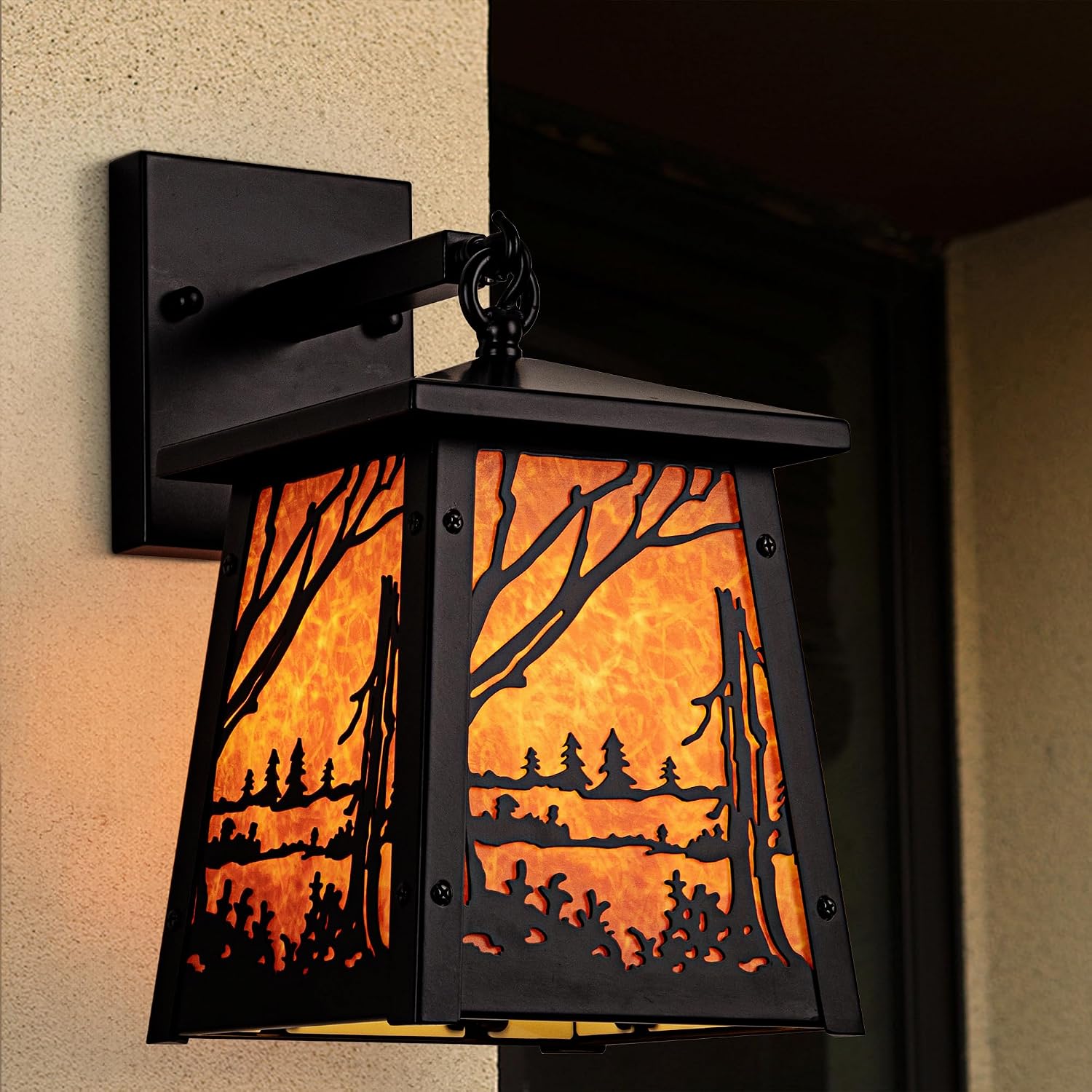 TOCHIC Wall Sconces Set of Two, Rustic Outdoor Wall Lights Black Farmhouse Cabin Wall Sconce Light Fixtures Vintage Exterior Wall Lamps for Patio Porch Garden, Front Door, Hallway, Bathroom, Stairway