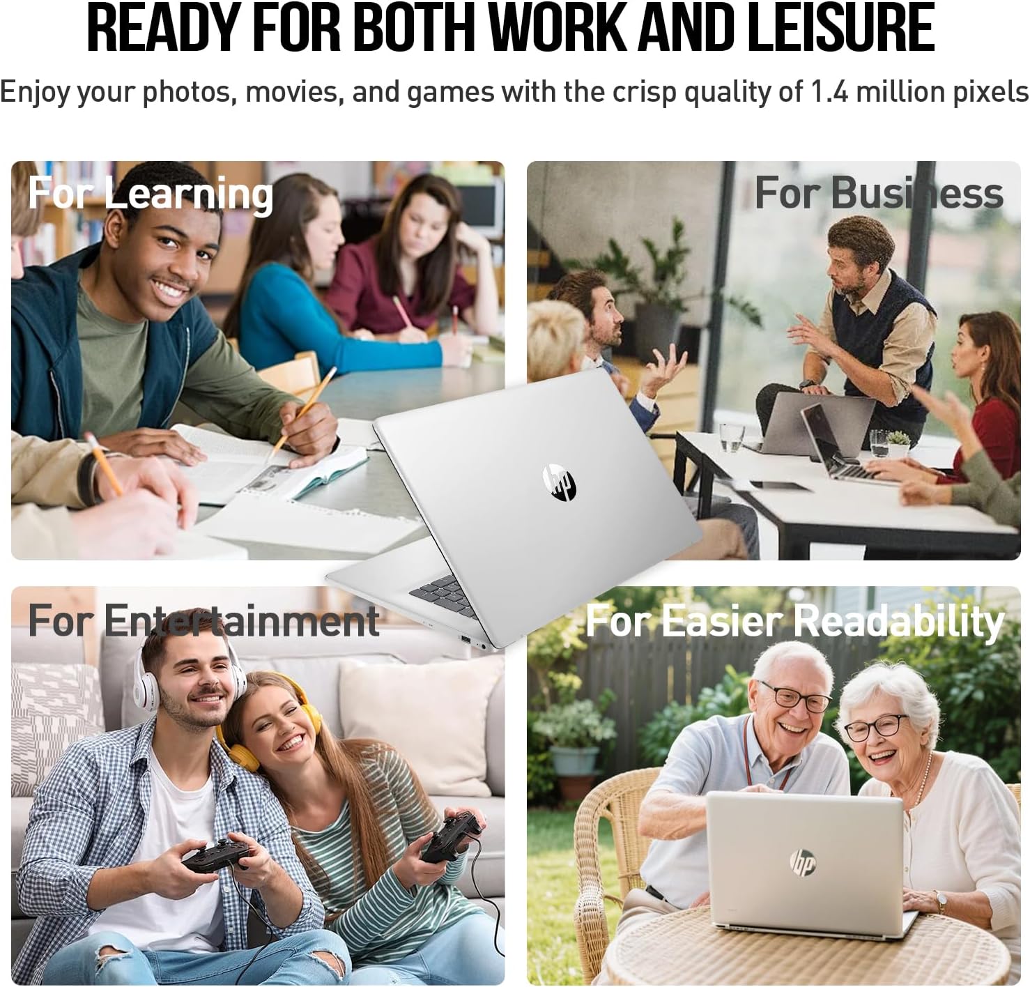 HP Laptops 17 Inch, 17.3' Laptop Computer, HD+ Large Screen, Intel Core i3 (8-Cores), 8GB RAM 512GB SSD, Windows 11 Pro, 10 Key Number Pad, Wi-Fi 6, USB-C