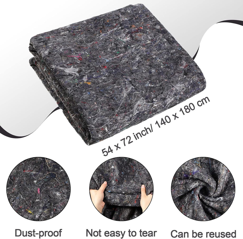 32 Pieces Textile Moving Blankets Bulk 54 x 72 Inch Furniture Blanket High Tensile Strength Pads Shipping Packing Blanket for Moving Furniture Floors Moves and Storage Equipment(Grey)