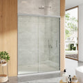 Framed Shower Doors 44-48 inch W ×72 inch H Sliding Shower Door with 6mm Tempered Glass, Easy Clean Coating, Aluminum Frame, Wet Dry Separation for Main Bathroom, Brushed Sliver