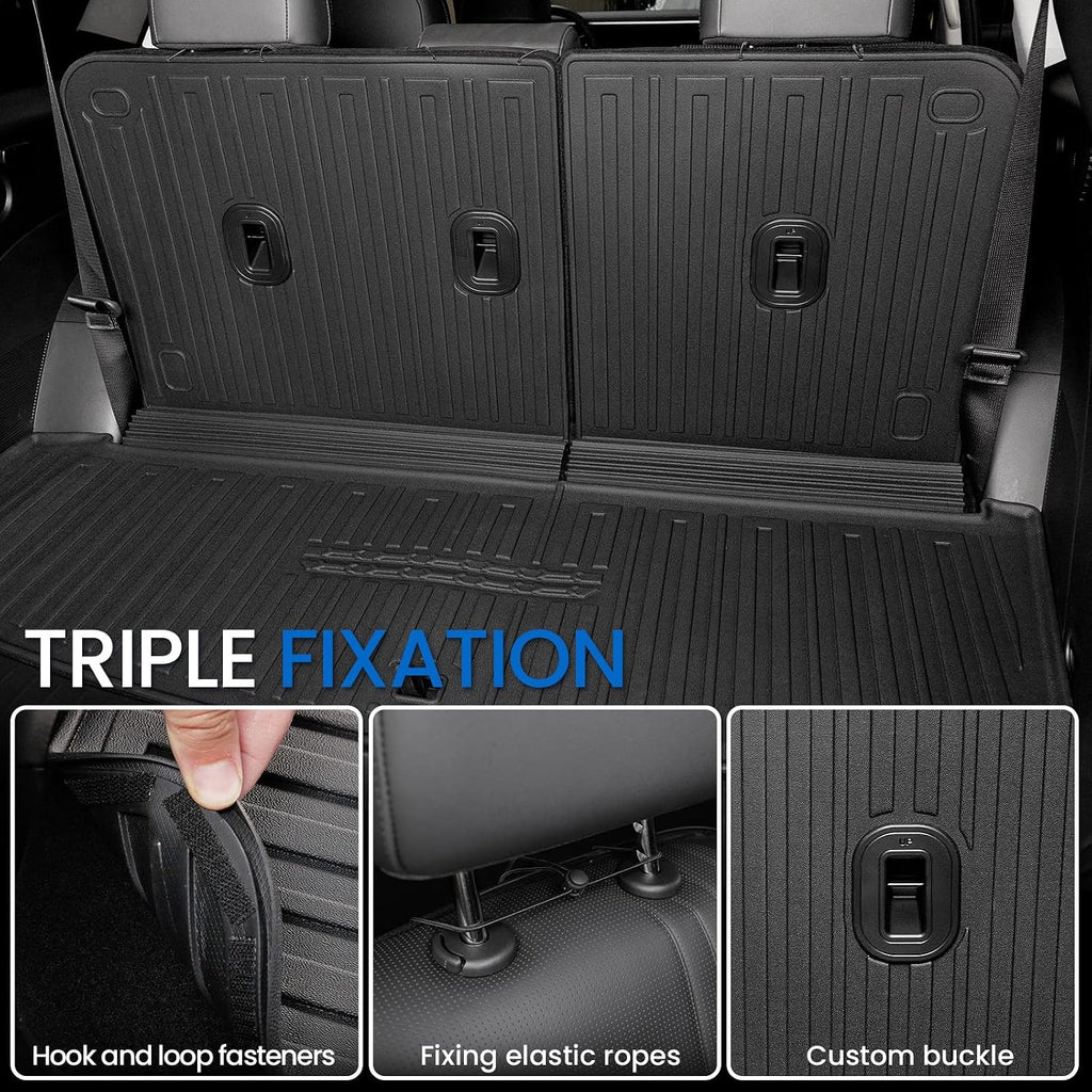 Floor Mats Set for 2026 Hyundai Palisade Gas 7&8 Seats (Not Fit Hybrid), All Weather TPE Cargo Liner Backrest Mats Trunk Lower Mat Accessories