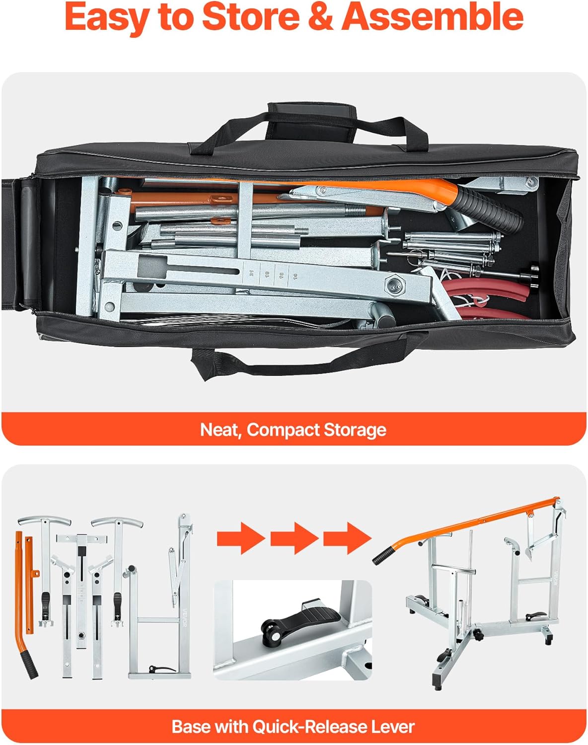 VEVOR Dirt Bike and Dual Sport Tire Changer, Fits for 16'-21' Wheels, 15/17/20/25 mm Axles, Heavy Duty Dirt Bike Tire Changing Tool Kit with Bead Breaker, Irons, Protective Sleeves, and Storage Bag