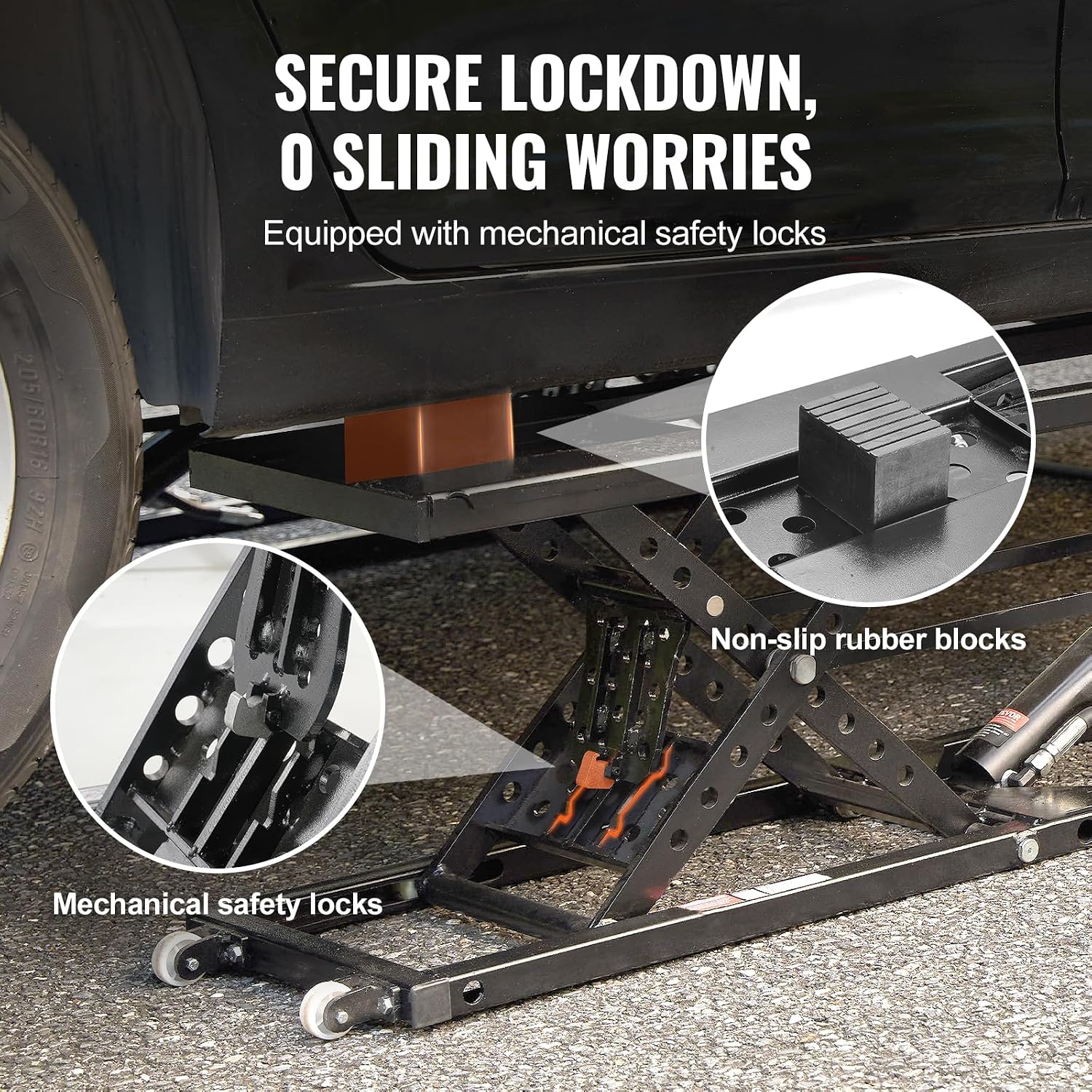 VEVOR Portable Car Lift - 7,000 LBS Capacity, 26.8' Max. Height, Heavy-Duty Carbon Steel Truck Lift with 120V Power Unit | 26.8' Max Height, Extended-Length Plates, Heavy-Duty Carbon Steel, 120V Power Unit, For Home Garage Shop