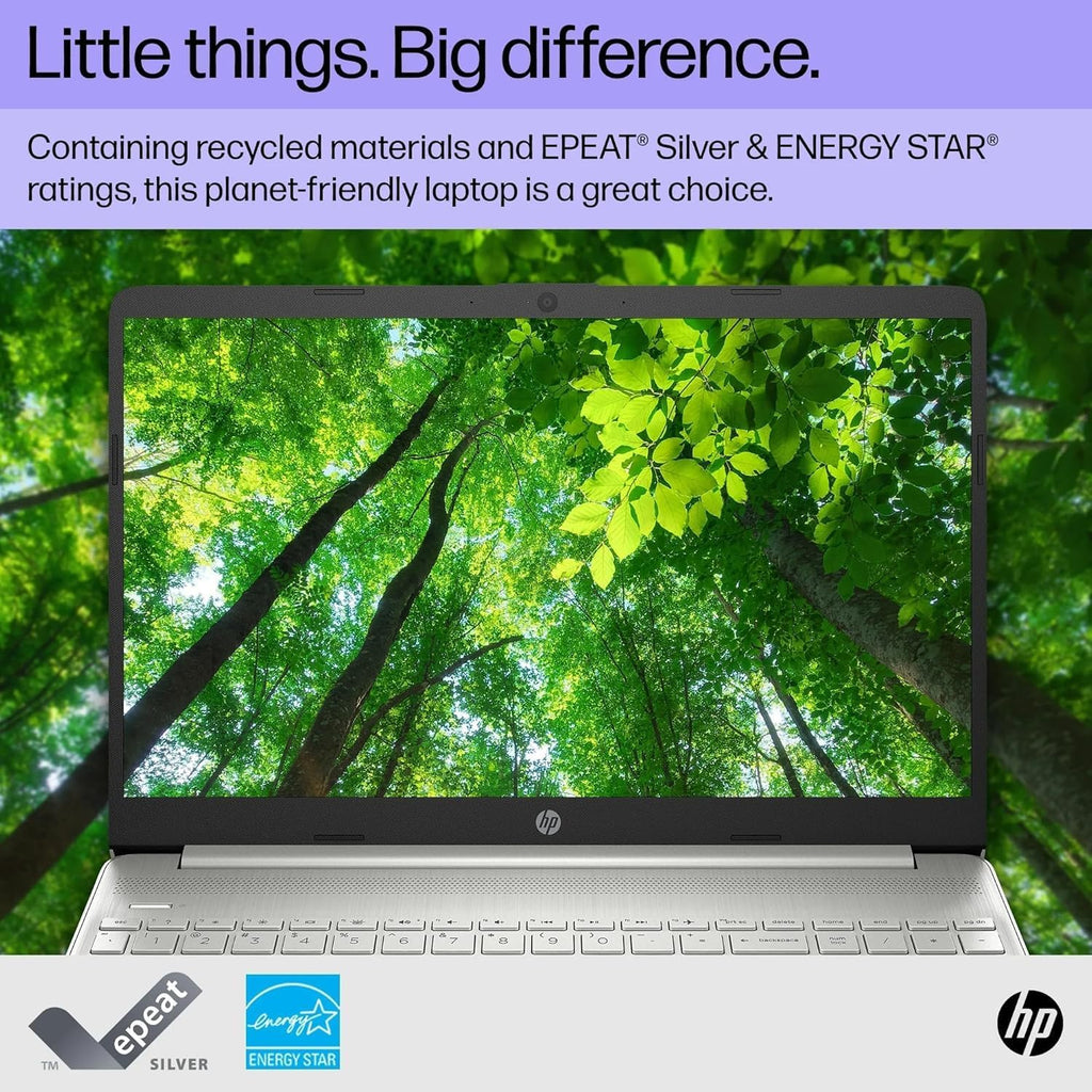 HP 15.6 Inch Student Laptop | Intel Pentium Silver, Quad-Core Processor | 16GB RAM, 512GB SSD | Windows 11 | Thin and Light | 11 HR Battery | Natural Silver | True Vision Cam | Intel UHD Graphics