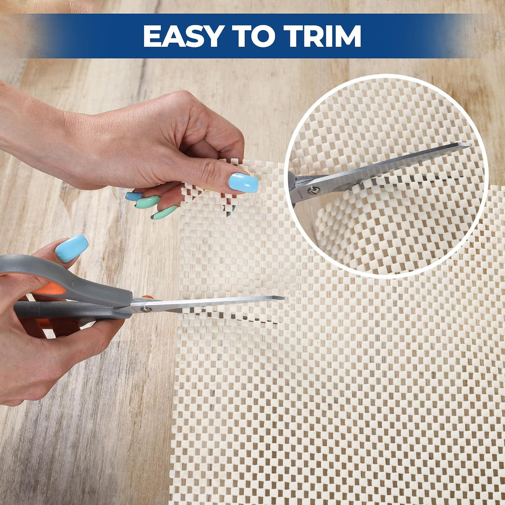 Superior Rio Reversible Rug Pad, Non-Slip, Non-Skid, Thick Mesh Design, Floor Protector, Padding, Furniture Gripper Mat, Slide Stopper, Foam Grip, Polymer Coated Polyester, 12' x 18', Cream