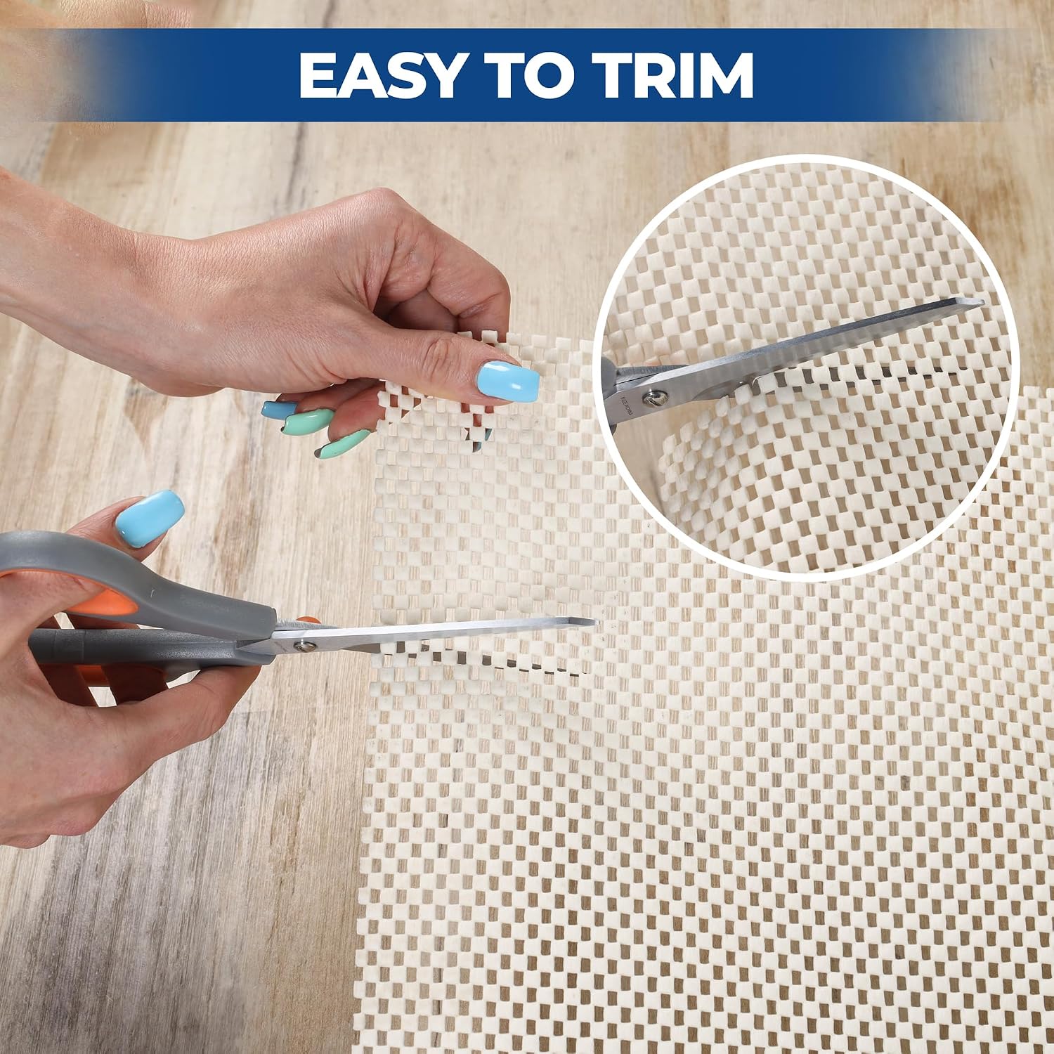 Superior Rio Reversible Rug Pad, Non-Slip, Non-Skid, Thick Mesh Design, Floor Protector, Padding, Furniture Gripper Mat, Slide Stopper, Foam Grip, Polymer Coated Polyester, 12' x 18', Cream