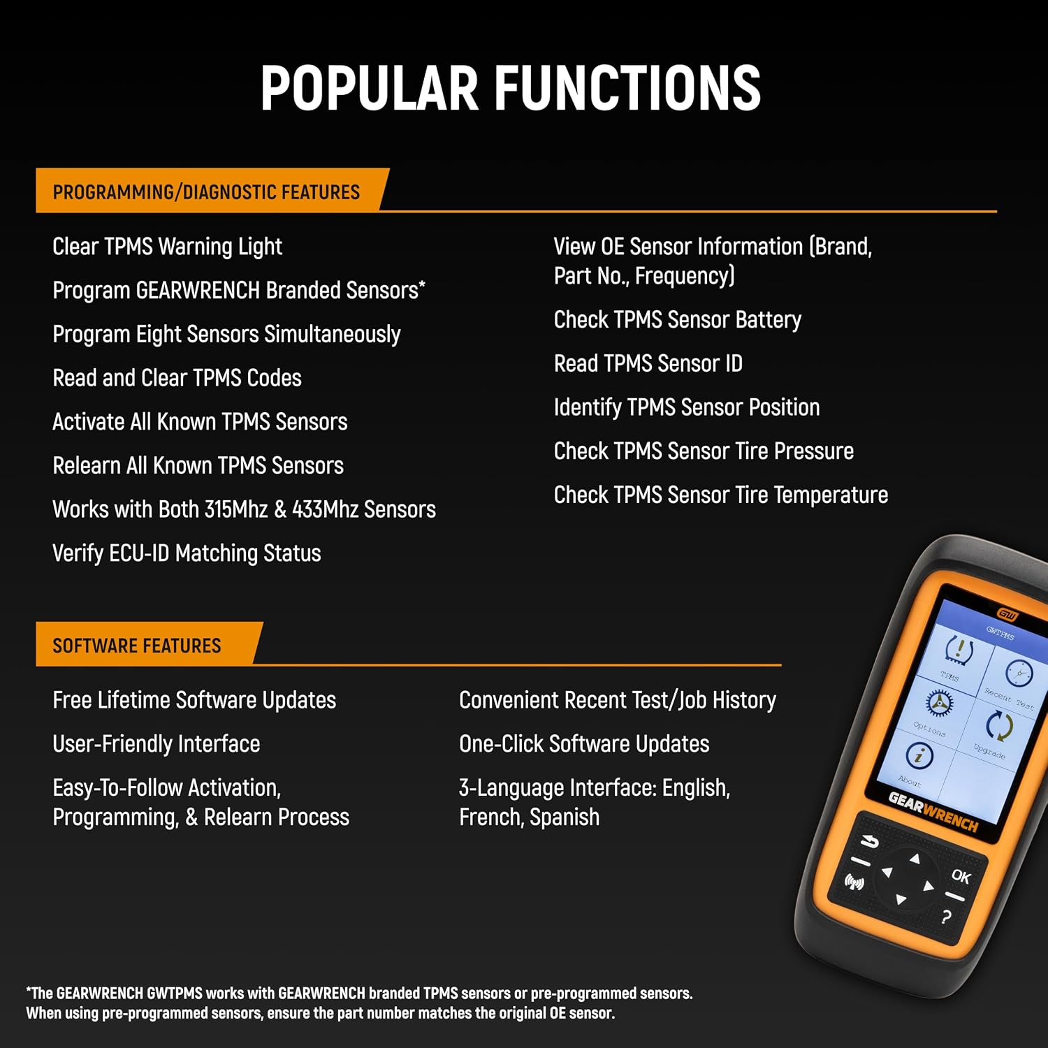 GEARWRENCH Universal Tire Pressure Monitoring System Programming & Diagnostic Tool | GWTPMS