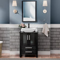 UEV 24' Black Bathroom Vanity with Vessel Sink,Modern Bathroom Vanity Cabinet,Modern Artistic Ceramic Vessel Sink Combo,Faucet Sink Bowl,Pop Up Drain Included,Mirror Not Included(032WHNew)