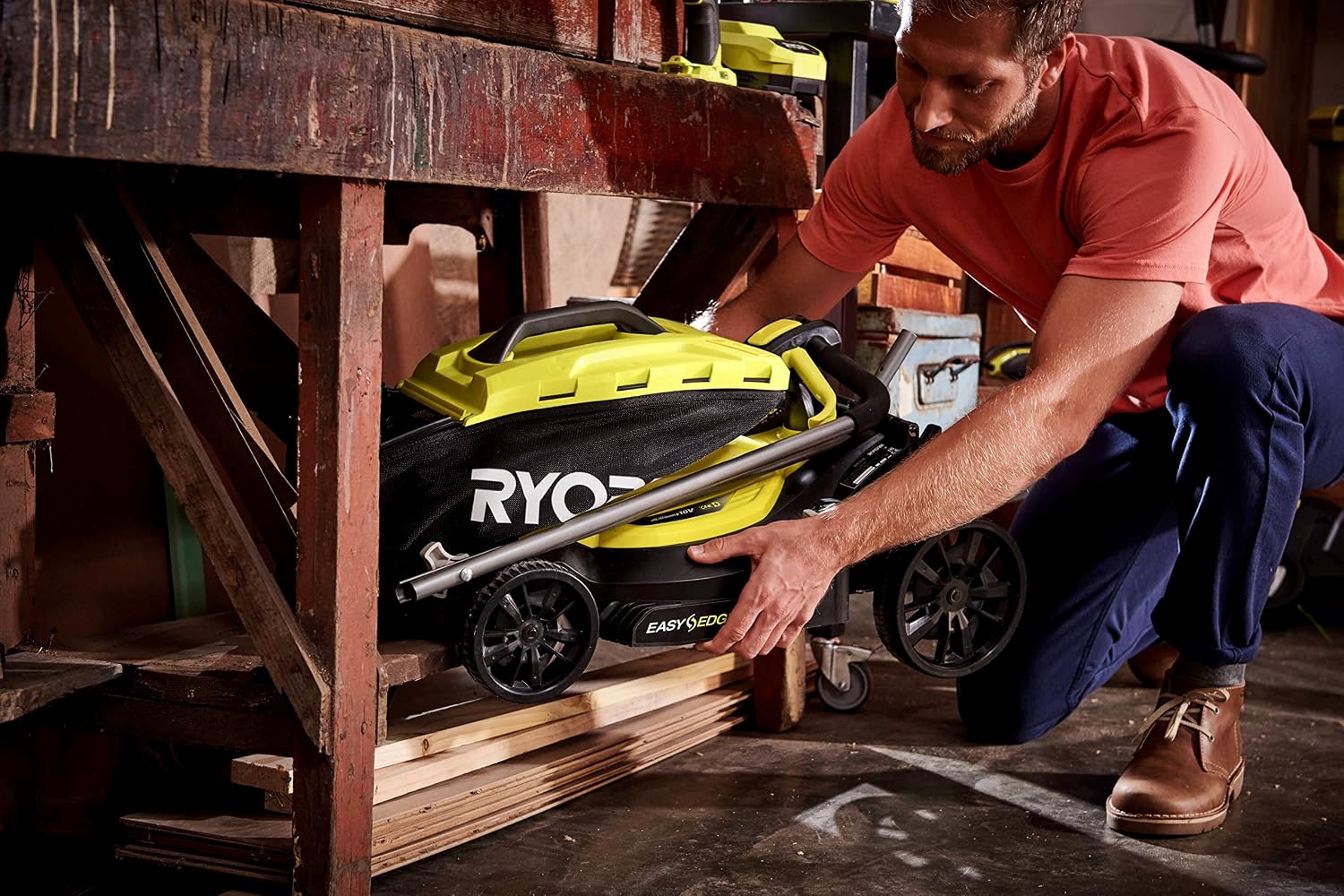 RYOBI 18V ONE+ OLM1833B Cordless Lawnmower - 33cm Cutting Width, Without Battery & Charger, Compact for Small Lawns