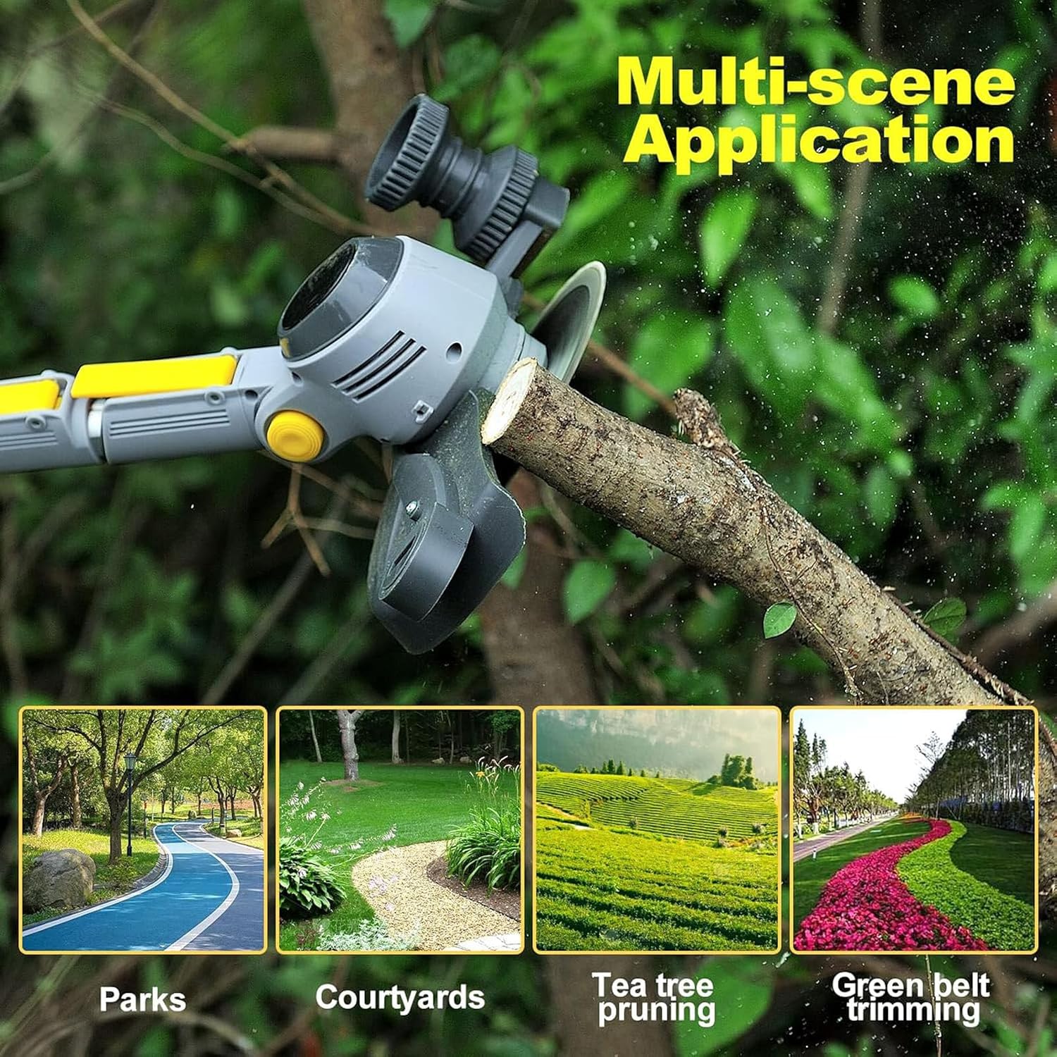 Cordless Weed Wacker, Two 1.5Ah Rechargeable Battery Powered Weed Eater, Weed Cutter with Blades, Handhold Electric Grass Trimmer, Small Lightweight Push String Trimmer for Patio, Lawn&Garden