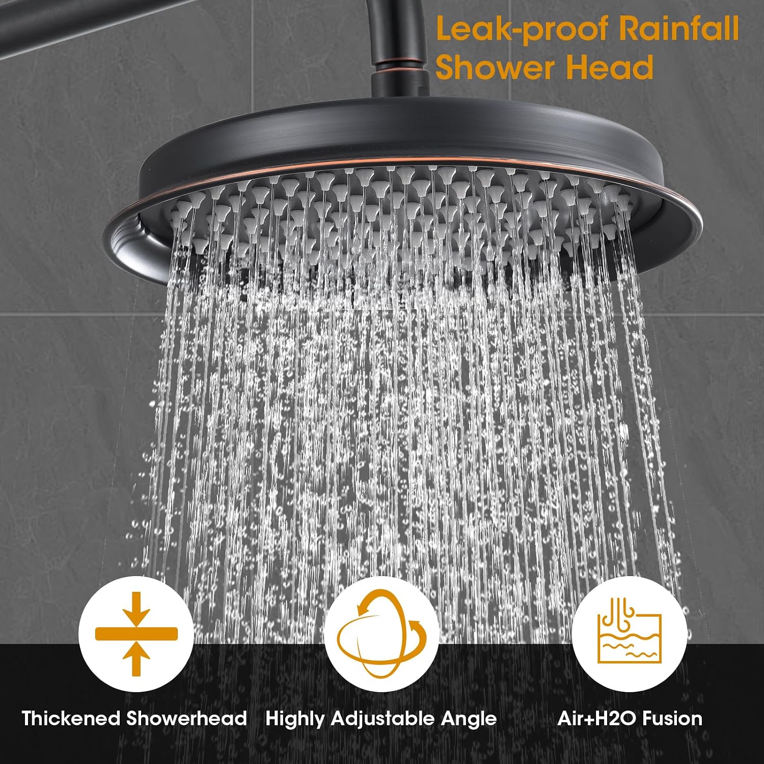 Antique Rain Shower Head with Handheld Spray, Oil Rubbed Bronze Rain Shower System with Rough-in Balance Pressure Valve, 9 inch Bathroom Luxury Rain Fall Shower Head Wall Mount Round, (B2312-ORB)