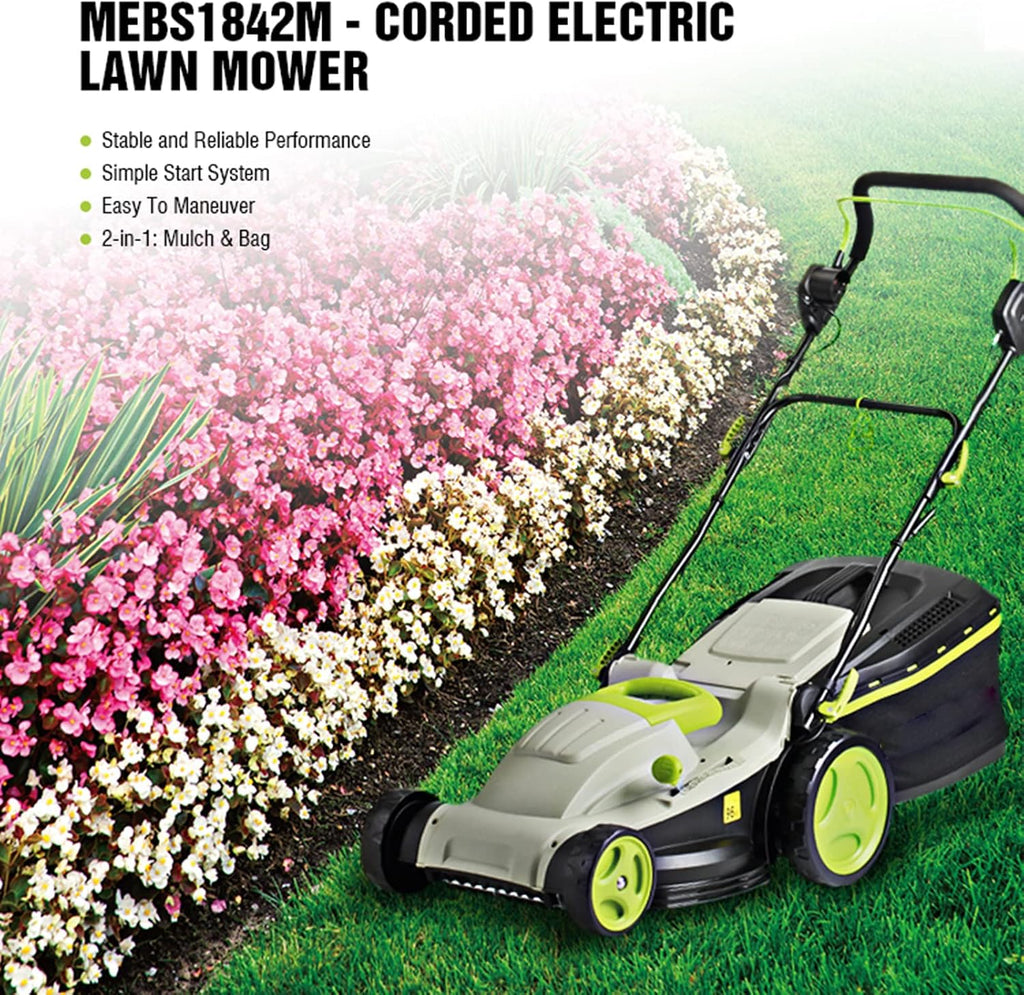 2-in-1 Electric Corded Lawn Mowe Self-propelled Lawn Mowers Portable Electric Lawn Mowers with Folding Handle Outdoor Electric Lawn Mower