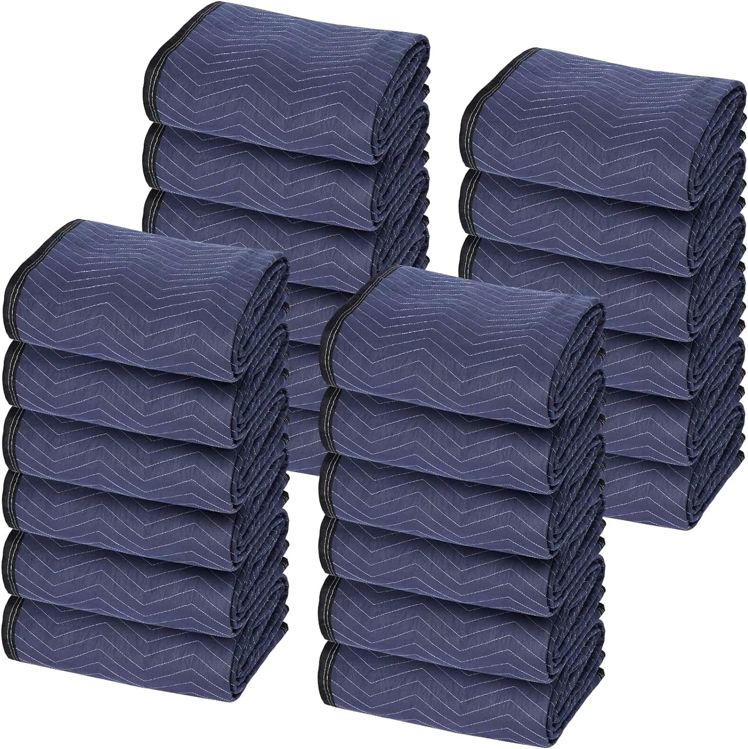 ZENY Moving Blankets 12 Pack, Heavy Duty 35 lb/dz, Quilted Furniture Pads Large 80x72 Inches for Moving and Storage (24, Dark Blue)