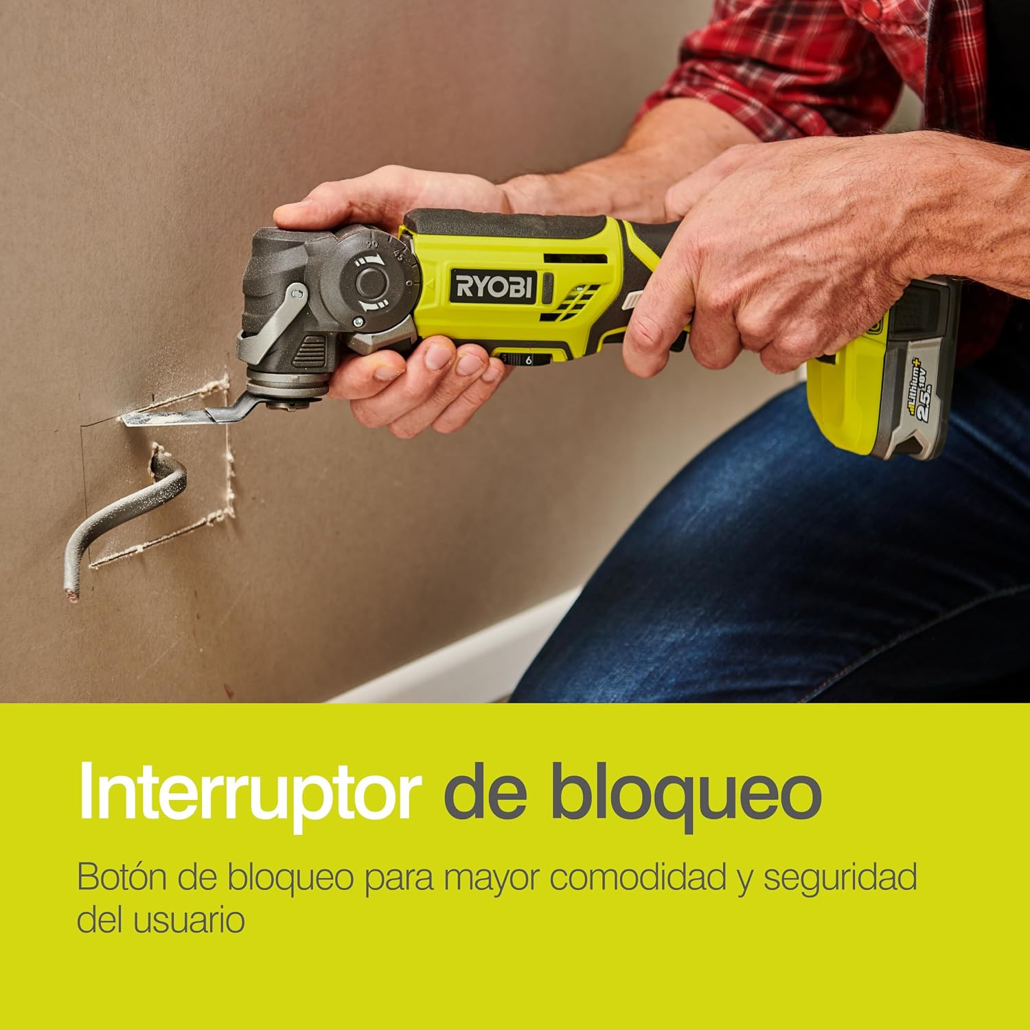 Ryobi ONE+ R18MT-0 18V Cordless Multi Tool (Zero Tool), Hyper Green