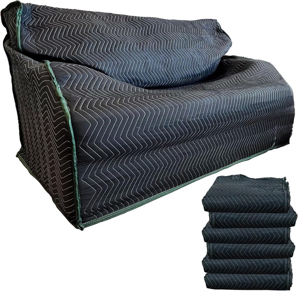 US Cargo Control Quilted Loveseat Covers 64' x 46' (6-Pack), Couch Cover for Moving and Storage, Cotton/Polyester Quilted Furniture Pads for Moving, Storing, and Deliveries, Reusable