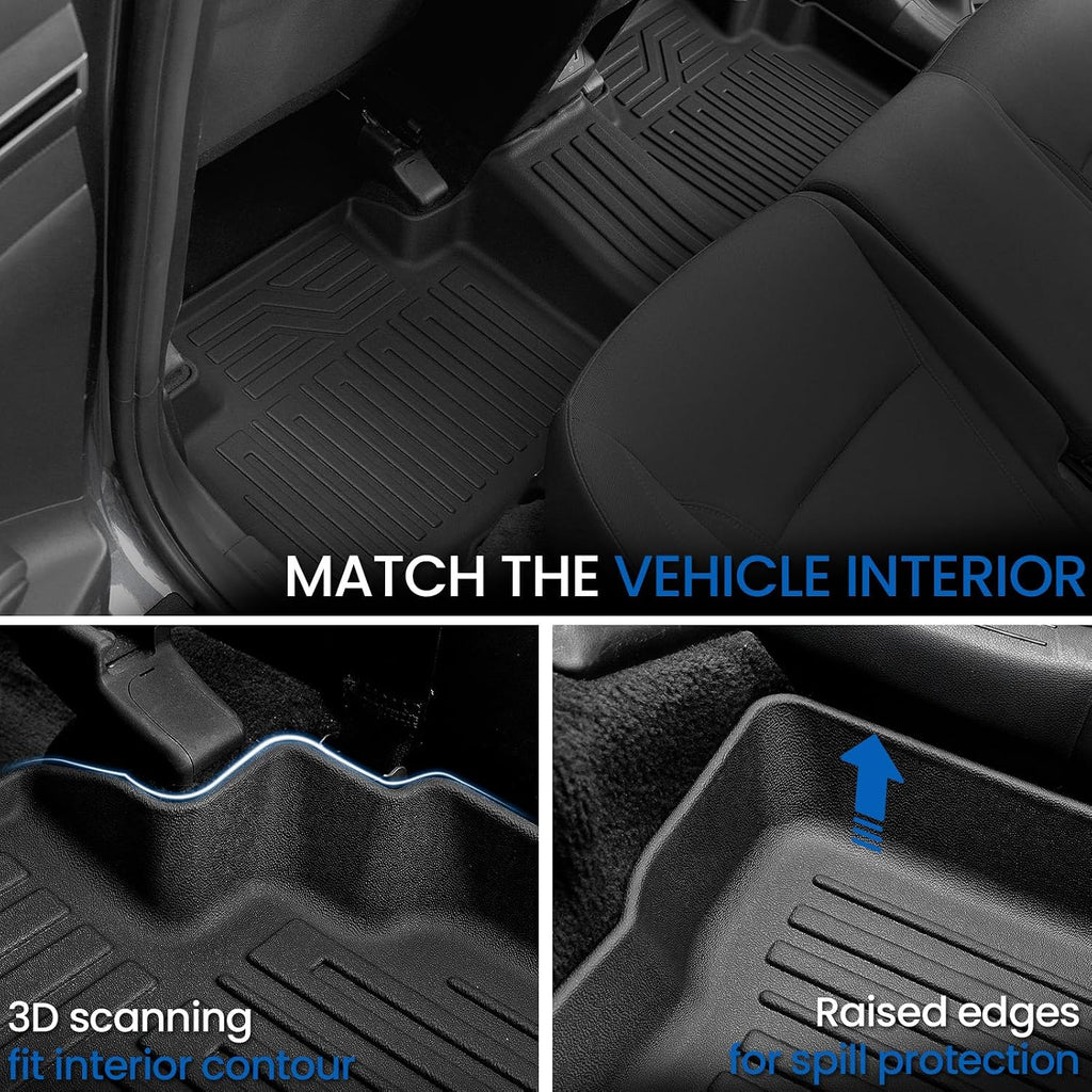 Floor Mats Set for Hyundai Tucson 2022-2025 2026 Hybrid Version (Not fit Gas and PHEV), All Weather TPE Cargo Liner Backrest Mat Trunk Mat Door Sill Guards Accessories