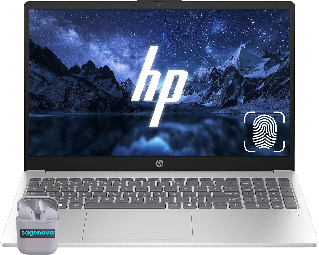 HP 15.6' Business Laptop Computer, Intel Core i5-1334U 10-Core (Up to 4.6Ghz), 16GB RAM 512GB SSD, Fingerprint Reader, Backlit Keyboard, Windows 11, Numeric Keypad, SageNova Earphones, Silver